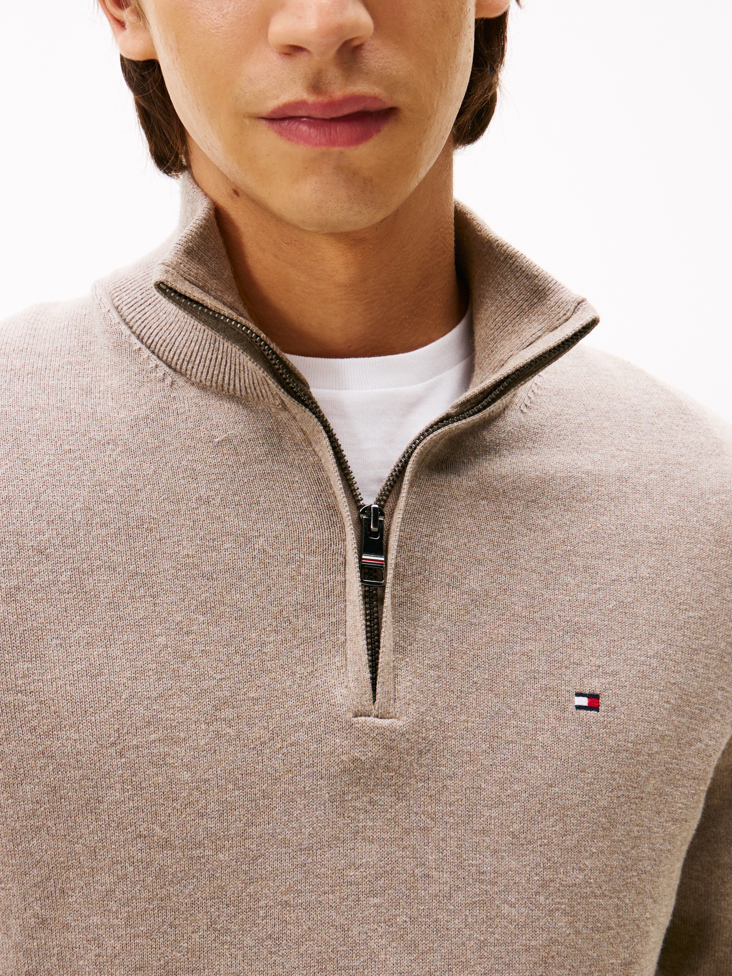 Tommy Hilfiger Troyer "PIMA ORG CTN CASHMERE ZIP MOCK" günstig online kaufen