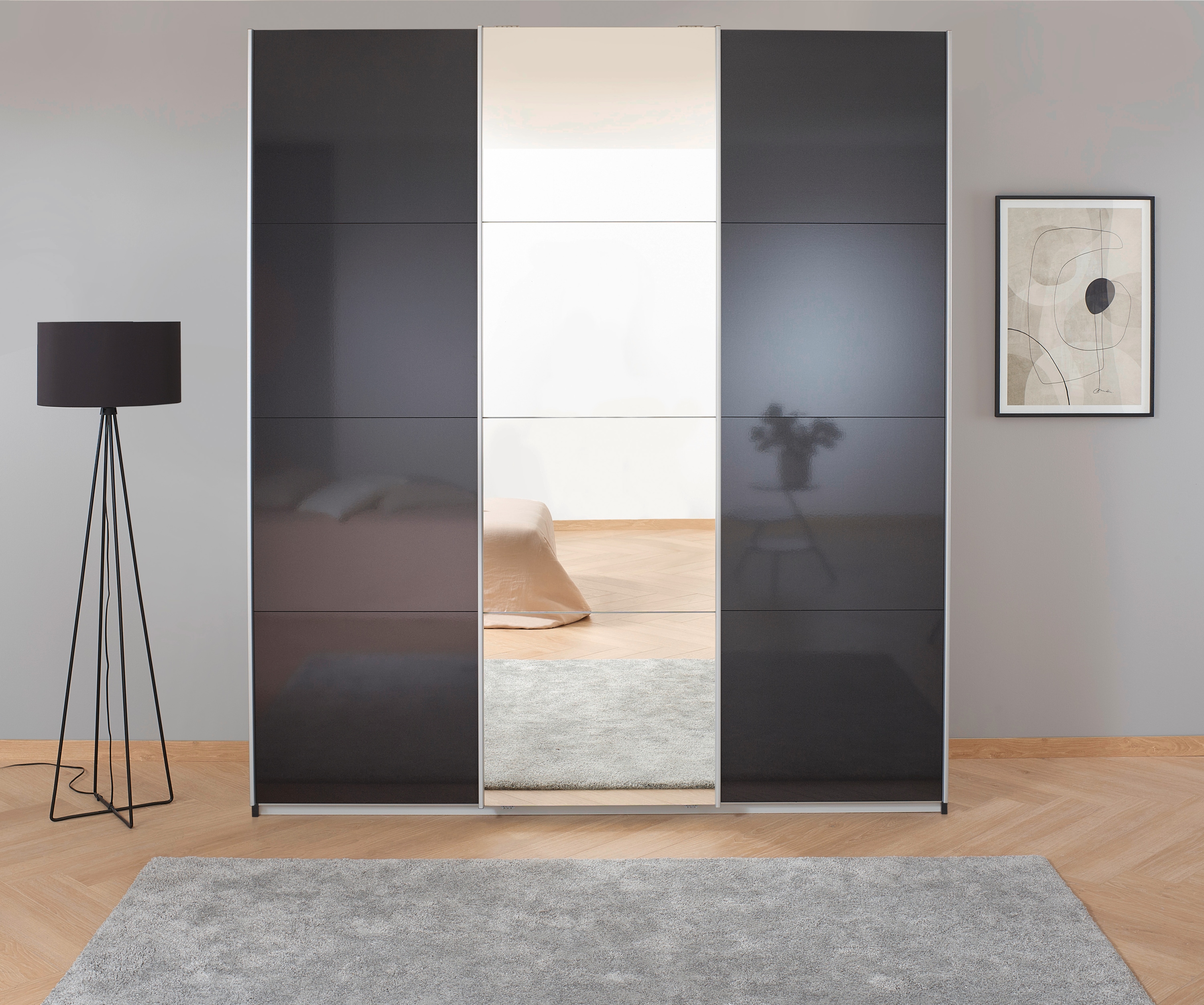 OTTO home Kleiderschrank "Mehrzweckschrank Aktenschrank Möbel Mietswohnung Schlafzimmer KOLUNA" 3 Ausstattungen BASIC/CLASSIC/PREMIUM (inkl. SOFT-CLOSE-FUNKTION), Breiten 203/271/315/360cm Höhen 210/229 Hochglanzfront MADE IN GERMANY