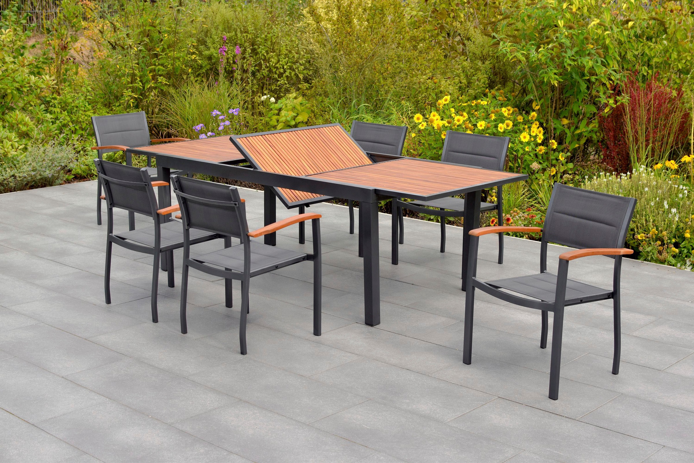 MERXX Garten-Essgruppe ""Paxos"", (Set, 7 tlg., Gepadded, pulverbeschichtet günstig online kaufen