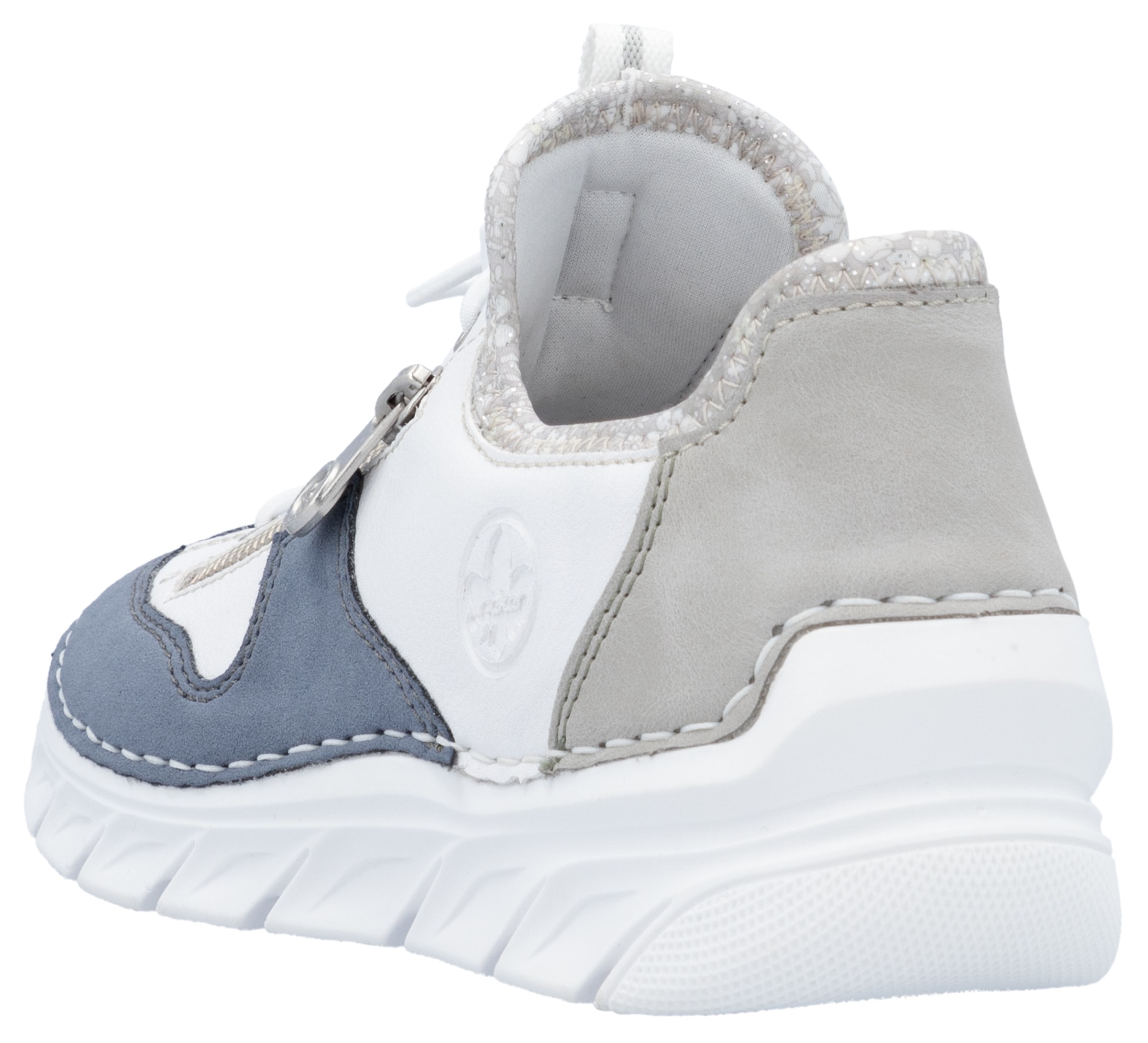 Rieker Slip-On Sneaker, Slipper, Freizeitschuh mit kontrastfarbenen Besätzen
