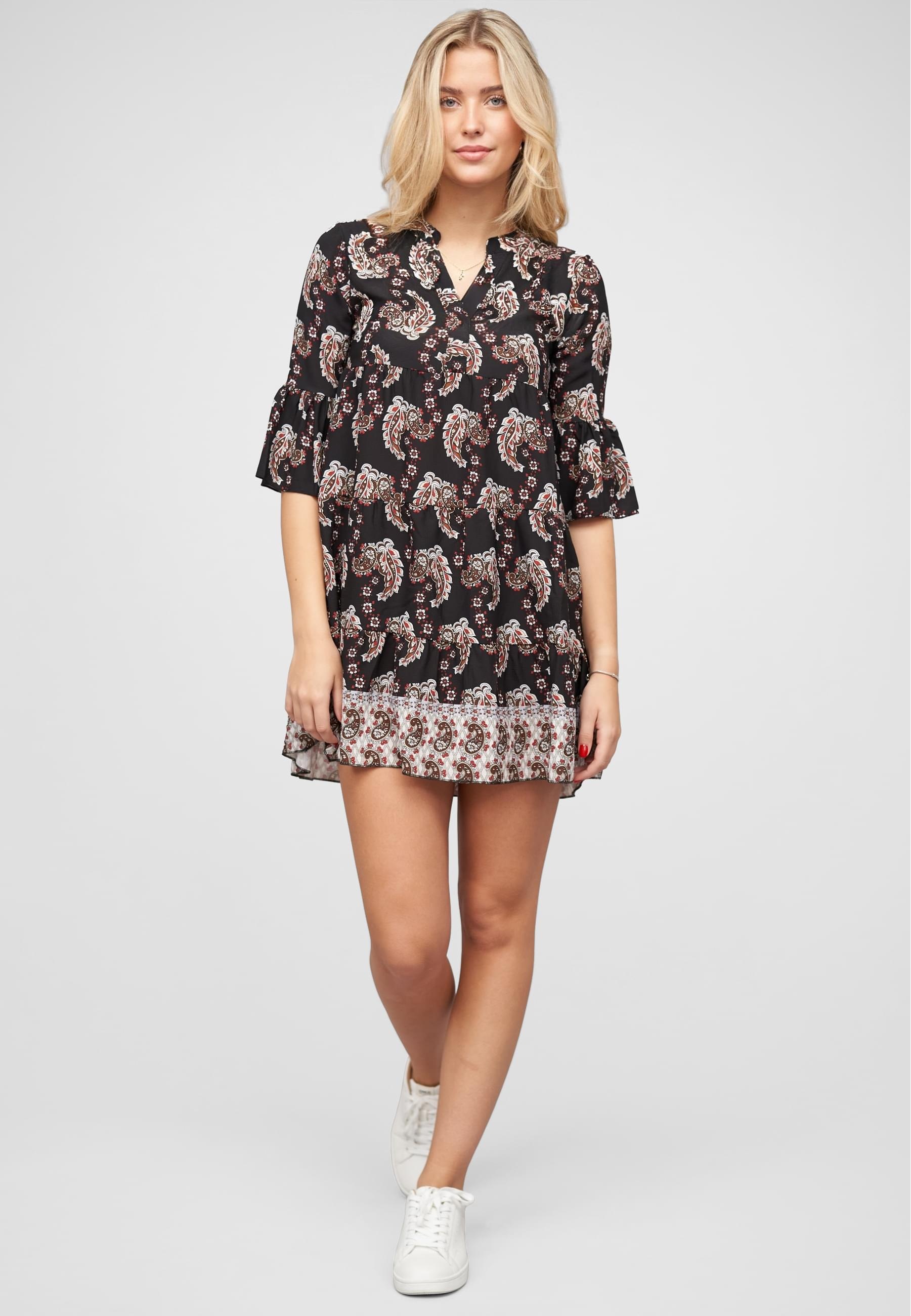 CLOUD 5IVE Shirtkleid »CLOUD 5IVE Paisley Kleid mit V-Neck und All Over Print« 1 Stk. tlg.