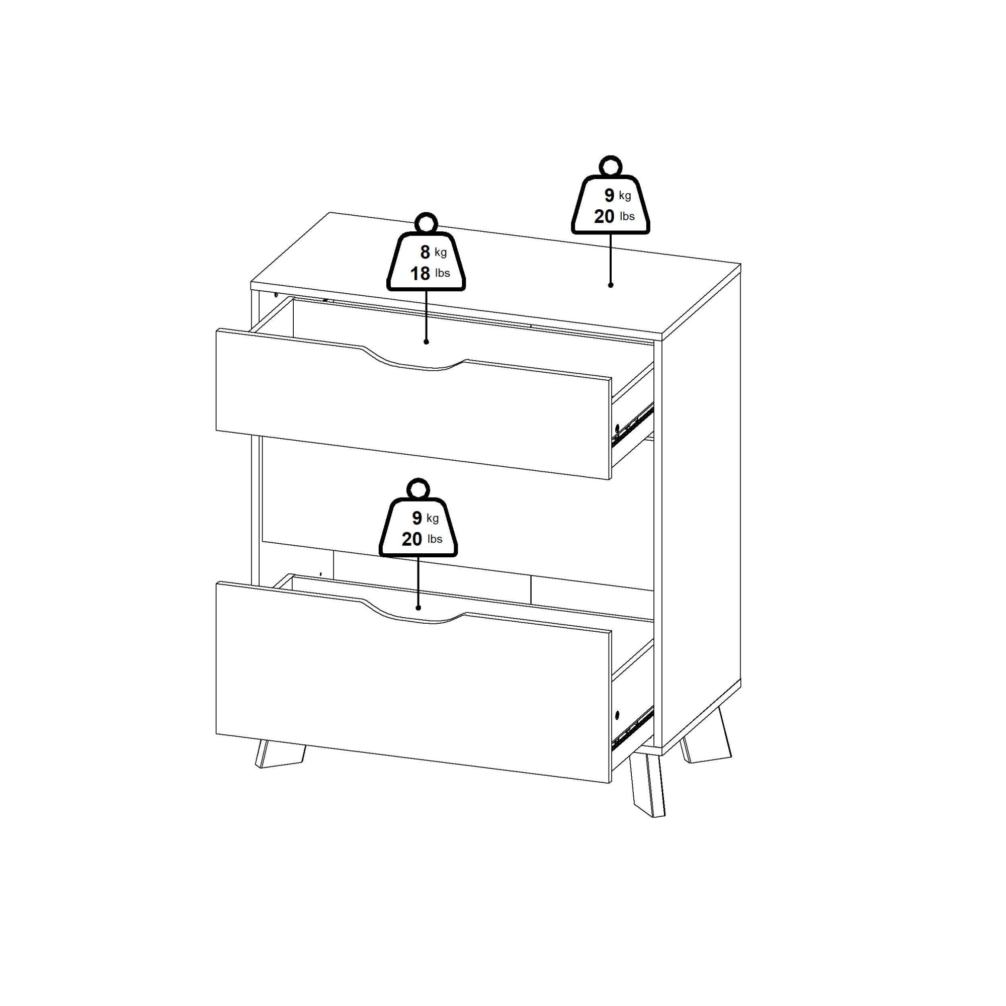 andas Kommode »Ikast, Schubladenschrank, Aufbewahrung, Stauraum«, 3 Schubladen, Eingriffsmulden, Breite 79 cm