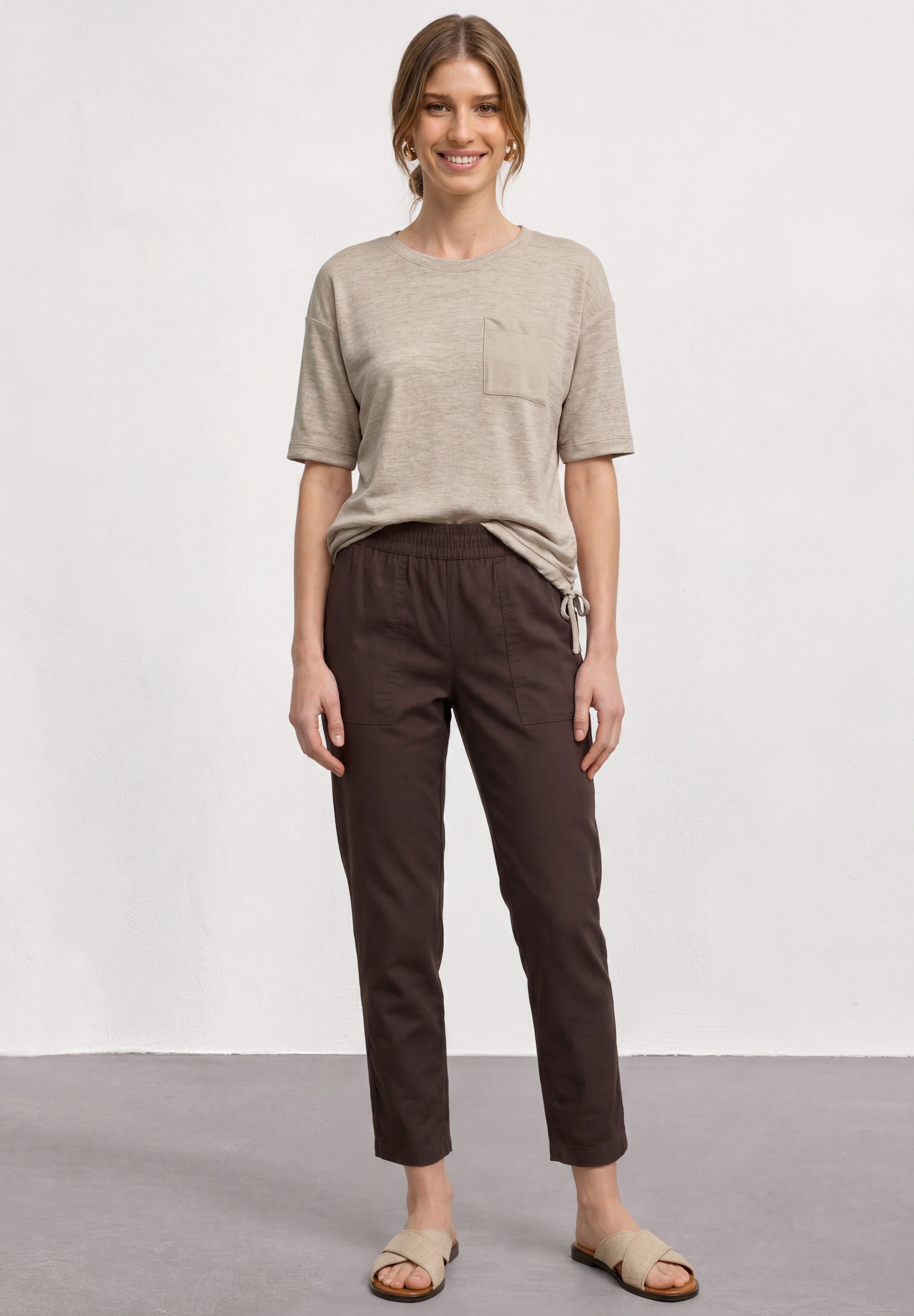 STREET ONE T-Shirt Elastiksaum mit Knotendetail