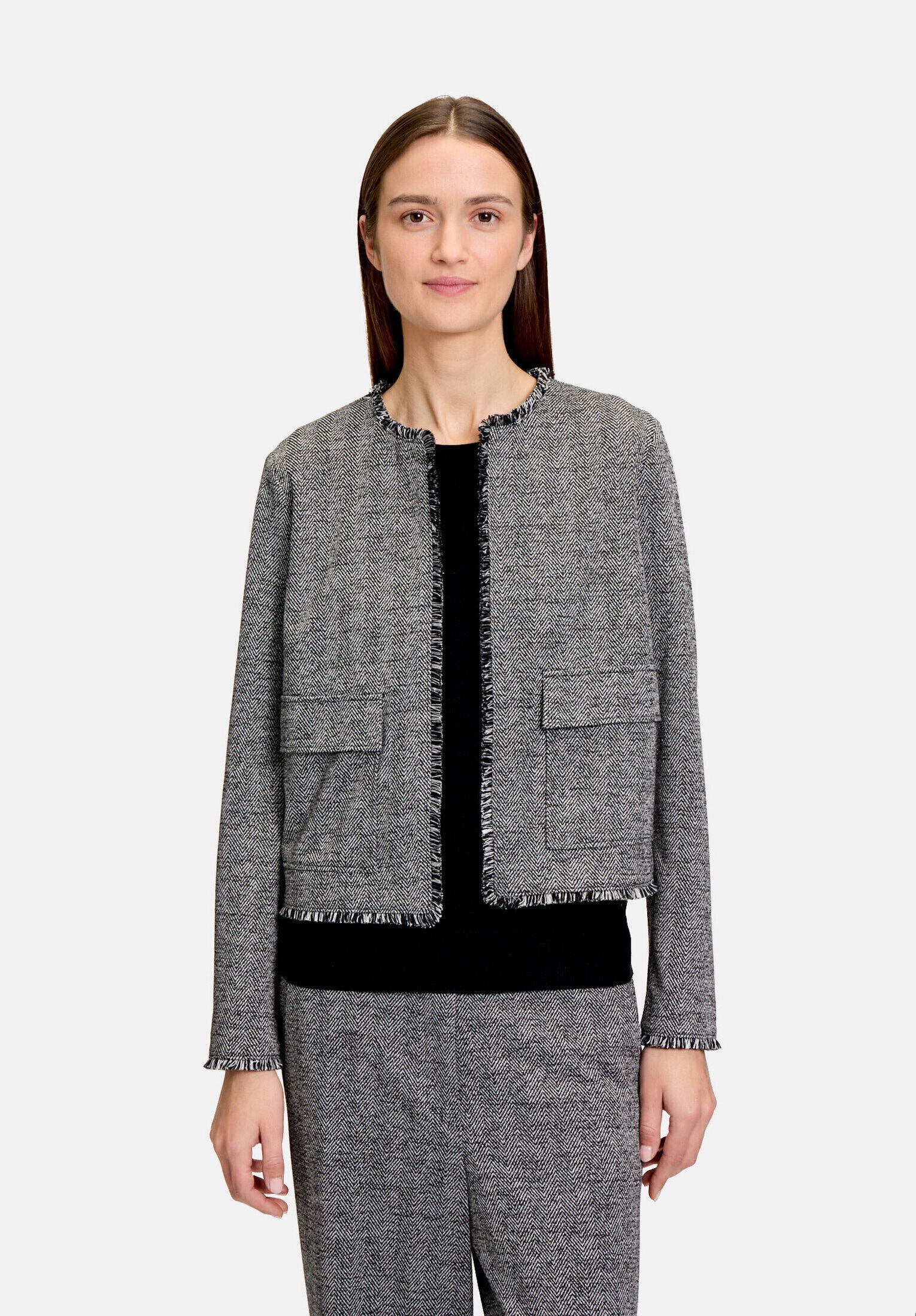 Betty&Co Jackenblazer »Damen mit Fransen«