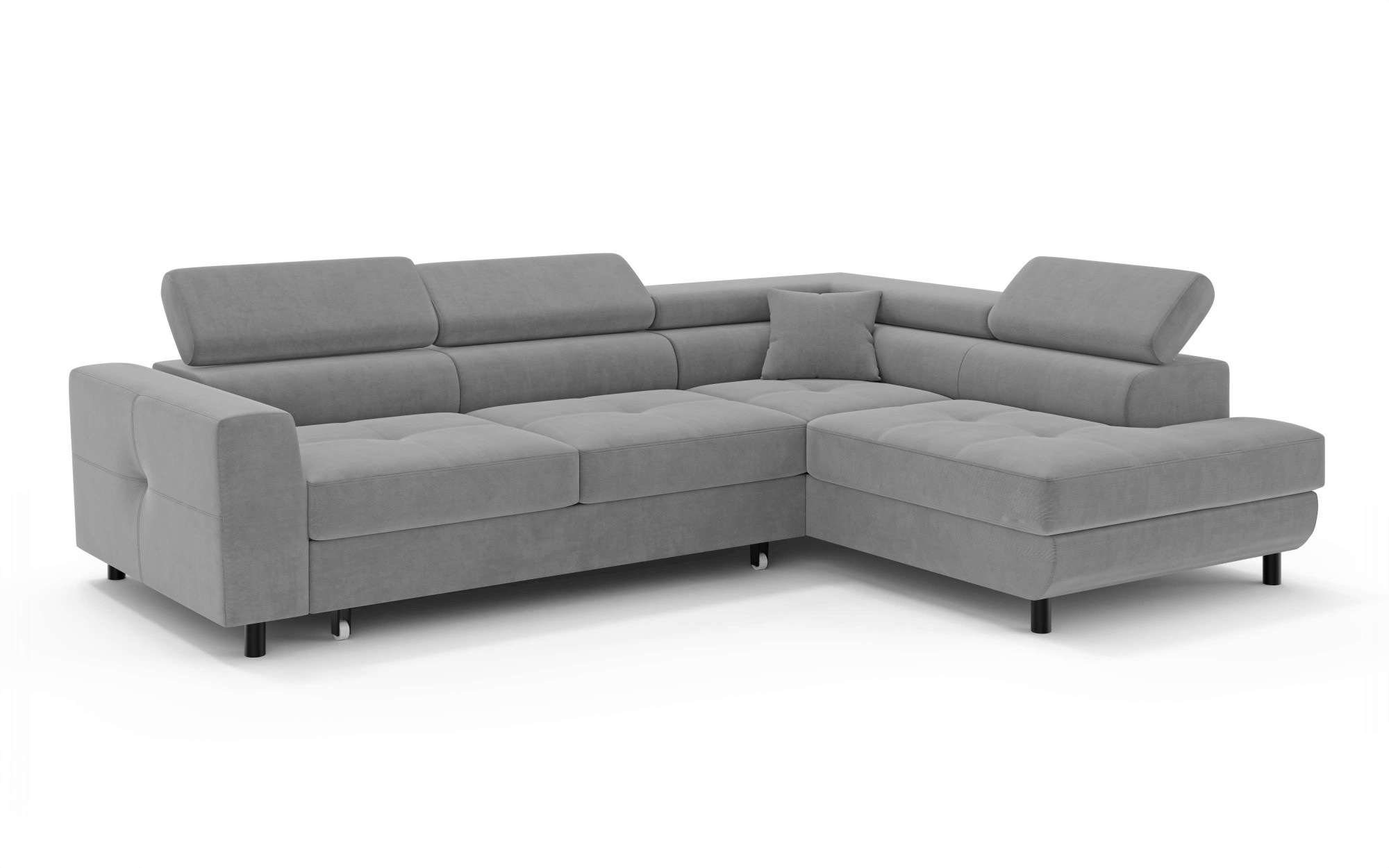 OTTO home Ecksofa »AADEN Schlafsofa mit verstellbaren Kopfstützen, B/T/H: 254/199/90 cm«, mit Bettfunktion und Bettkasten, Ottomane rechts/links bestellbar
