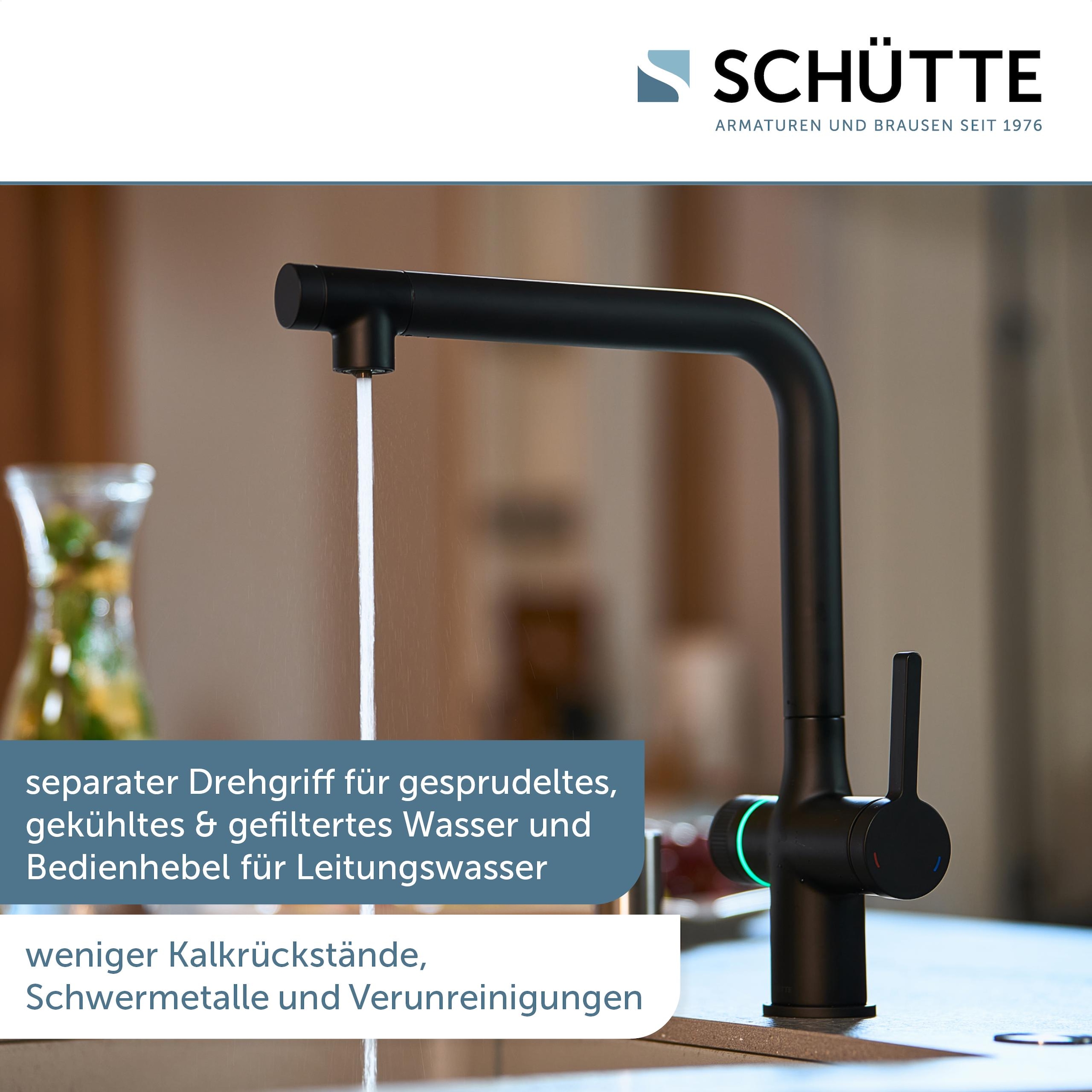 Schütte Spültischarmatur »»AQUASTAR PREMIUM« Sprudelwasser-Spültischarmatur«, mit Kühlsystem, Filter, Filterkopf und handelsüblicher CO2-Kartusche