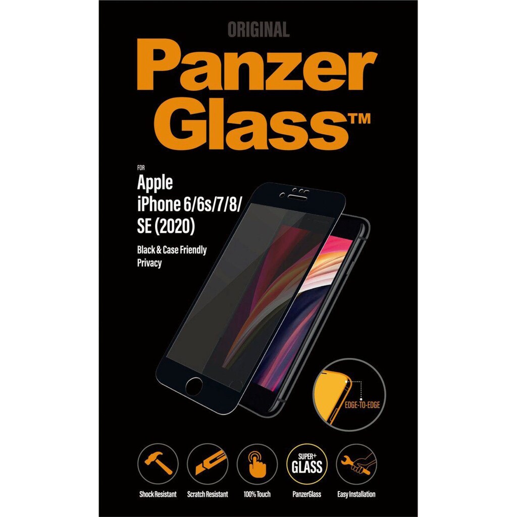 PanzerGlass Displayschutzglas »Privacy Case Friendly iPhone 6/7/8/SE (2020)«, für Apple iPhone 6/6s/7/8/SE (2020)