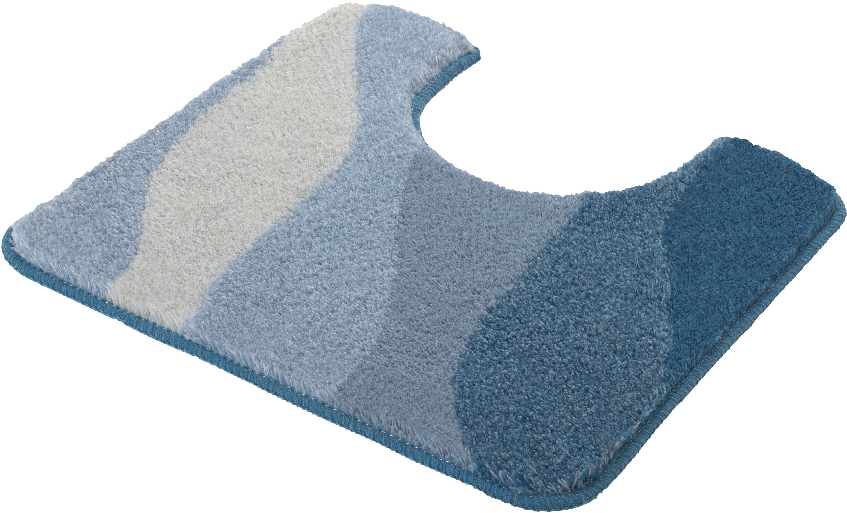 Kleine Wolke Badematte "Malena, Badvorleger, Badezimmer Teppich" Höhe 20 mm rutschhemmend beschichtet fußbodenheizungsgeeignet Badteppich, modernes Wellen Design, Farbverlauf, waschbar