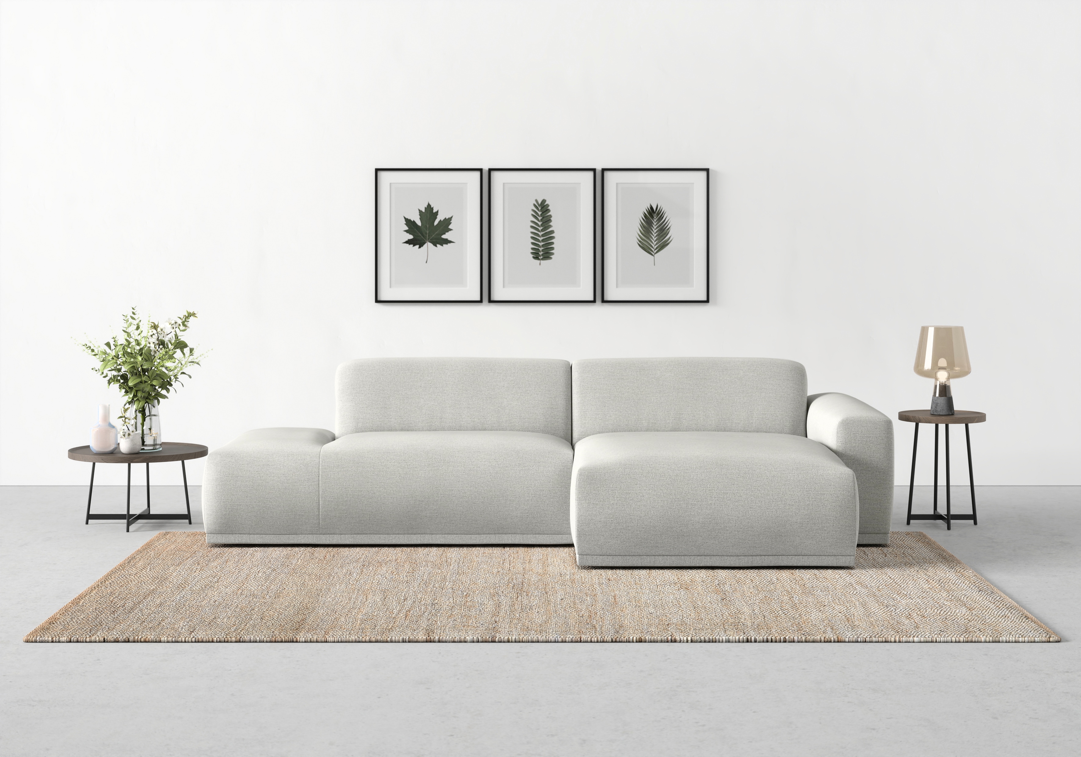TRENDMANUFAKTUR Ecksofa "Braga, mit hochwertigem Kaltschaum, L-Form, Japandi-Design" modernes Sofa, Couch mit hohem Sitzkomfort, 275/72/160 cm (B/H/T)