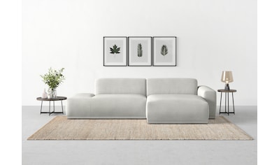 TRENDMANUFAKTUR Ecksofa Braga, aus 2 Teilen, moderner Cord-Stoff