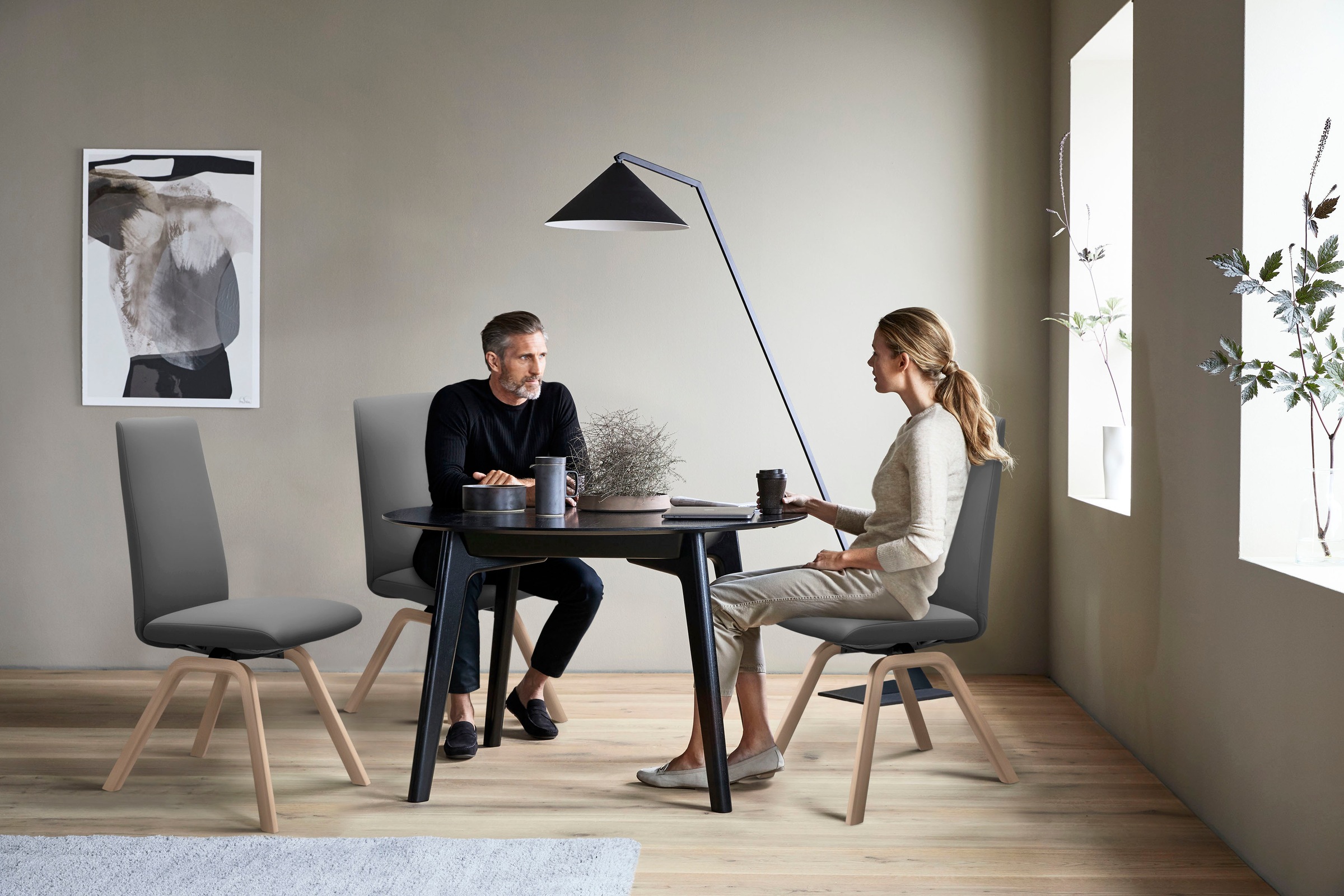 Stressless® Polsterstuhl »Laurel«, Leder BATICK, High Back, Größe L, mit schräggestellten Beinen in Walnuss