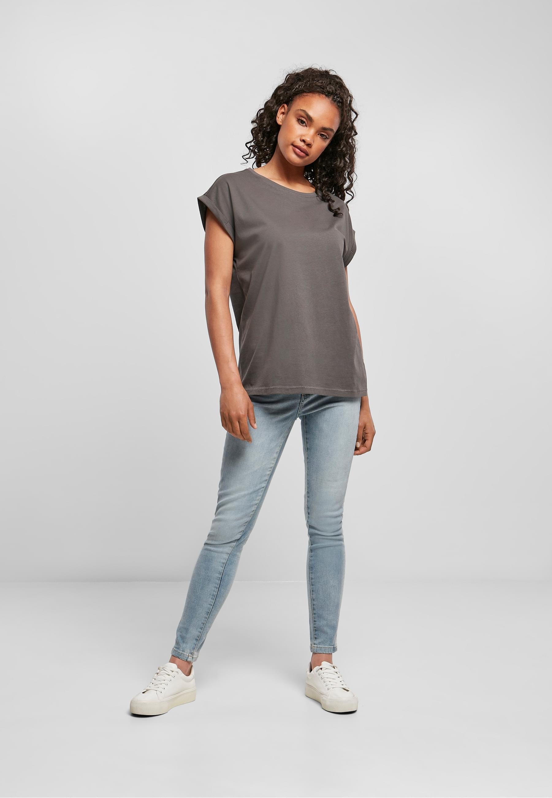 URBAN CLASSICS Kurzarmshirt »Urban Classics Damen Ladies Extended Shoulder Tee«, (1 tlg.)