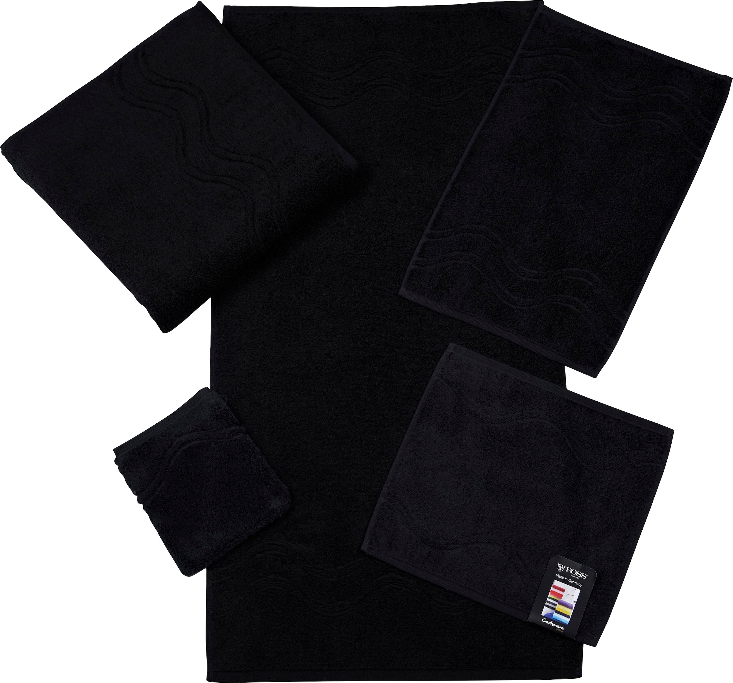 ROSS Waschhandschuh "Cashmere feeling" mit Wellen-Bordüre günstig online kaufen
