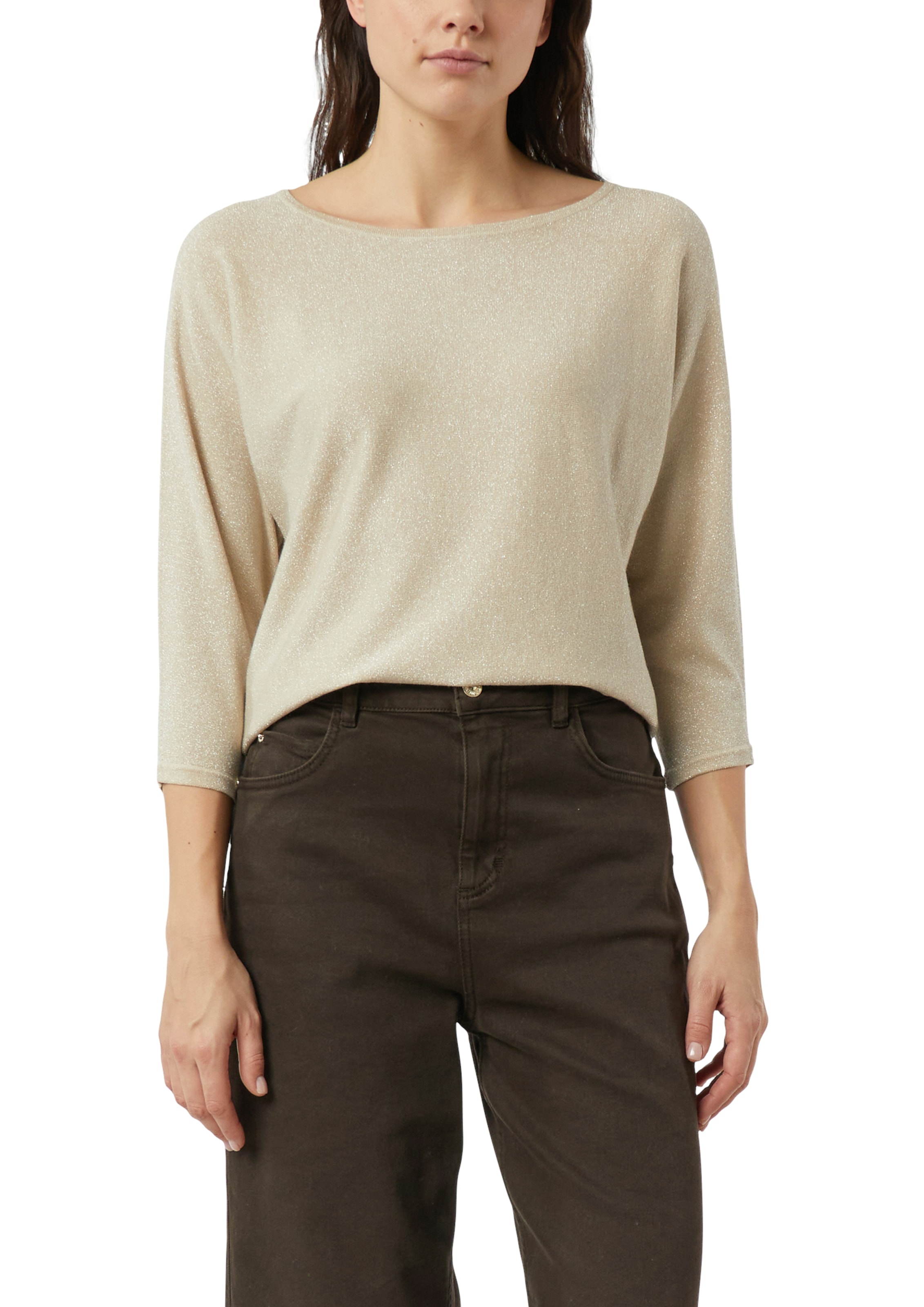 Comma 3/4 Arm-Pullover mit Glitzerdetails günstig online kaufen