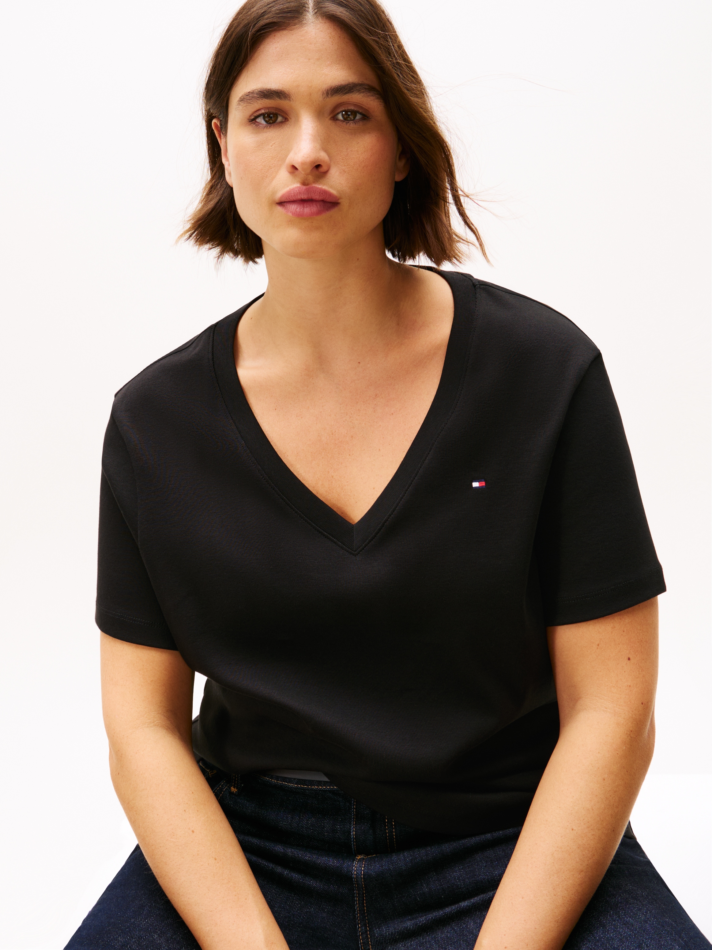 Tommy Hilfiger Curve V-Shirt »CRV SLIM CODY V-NK SS«, in Großen Größen