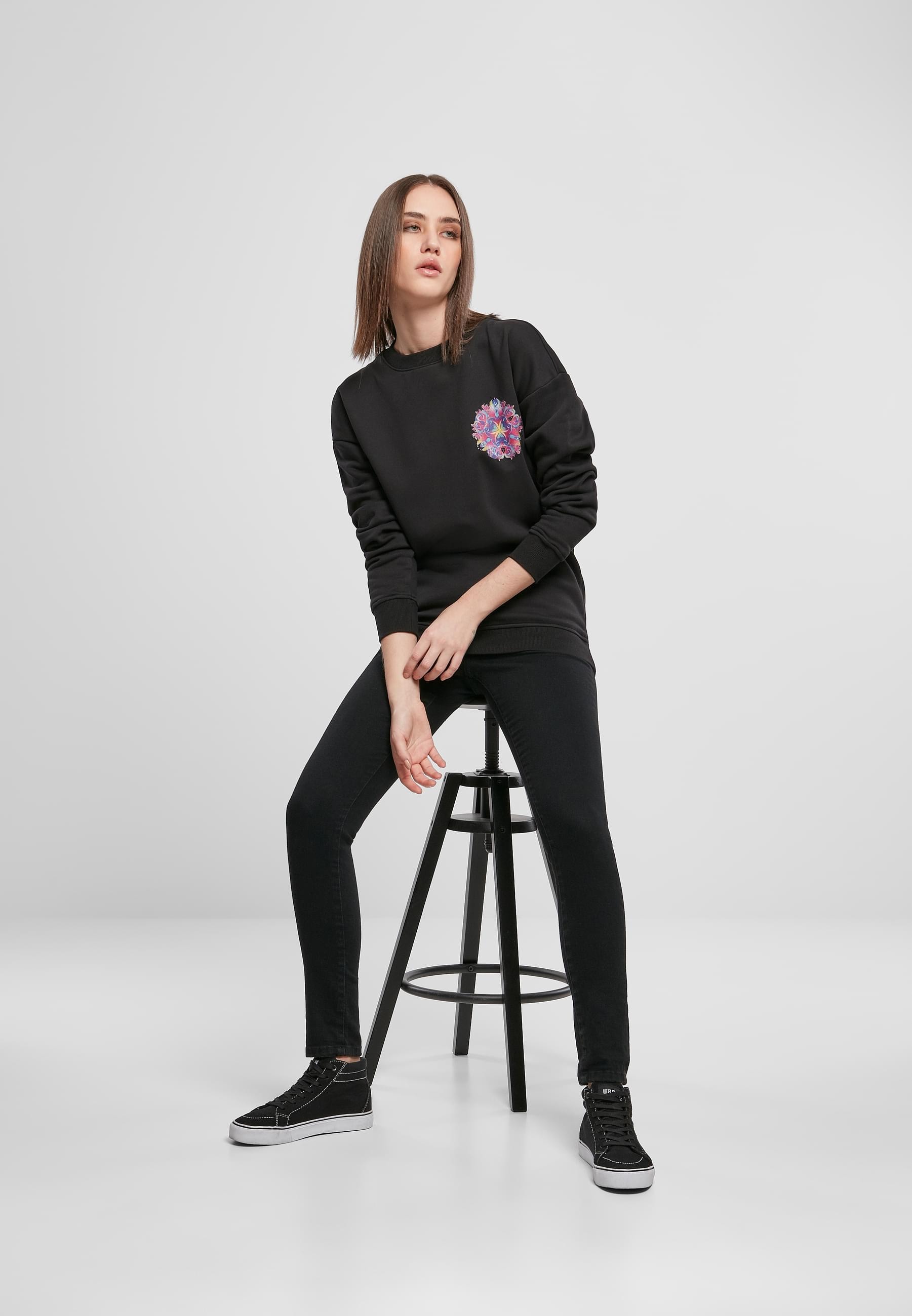 MisterTee Sweater »MisterTee Damen Ladies Psychadelic Mandala Crewneck«, (1 tlg.)