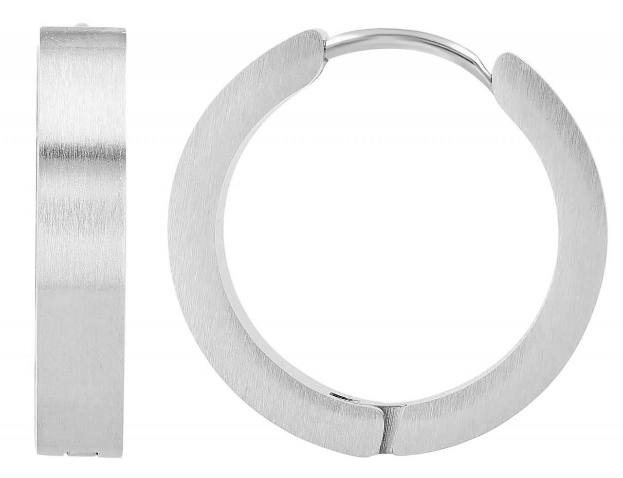 Paar Creolen ADELIA´S "Damen Creolen aus mattem Edelstahl Ø 16 mm", silber, Ohrringe, Damen, Damen, Edelstahl