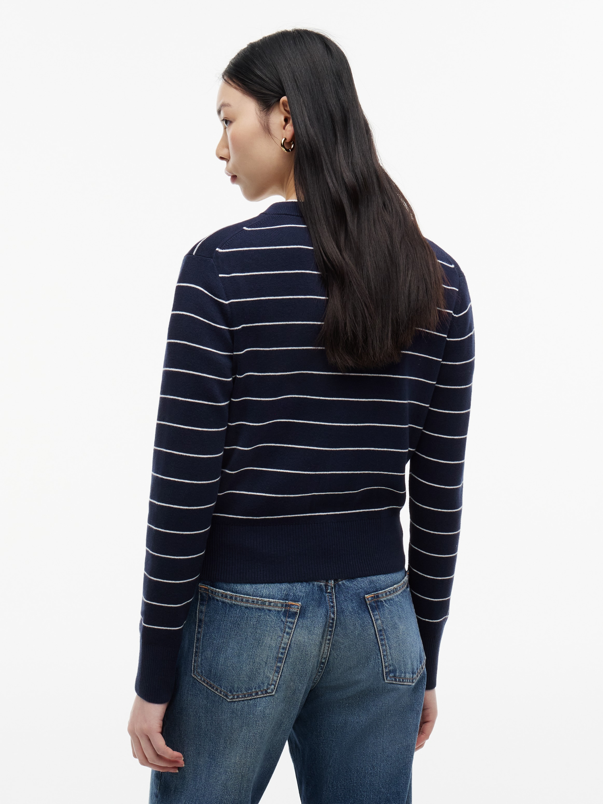 Tommy Hilfiger Strickjacke »FULL NEEDLE STITCH CARDIGAN« Baumwolle, goldfarbene Knöpfe