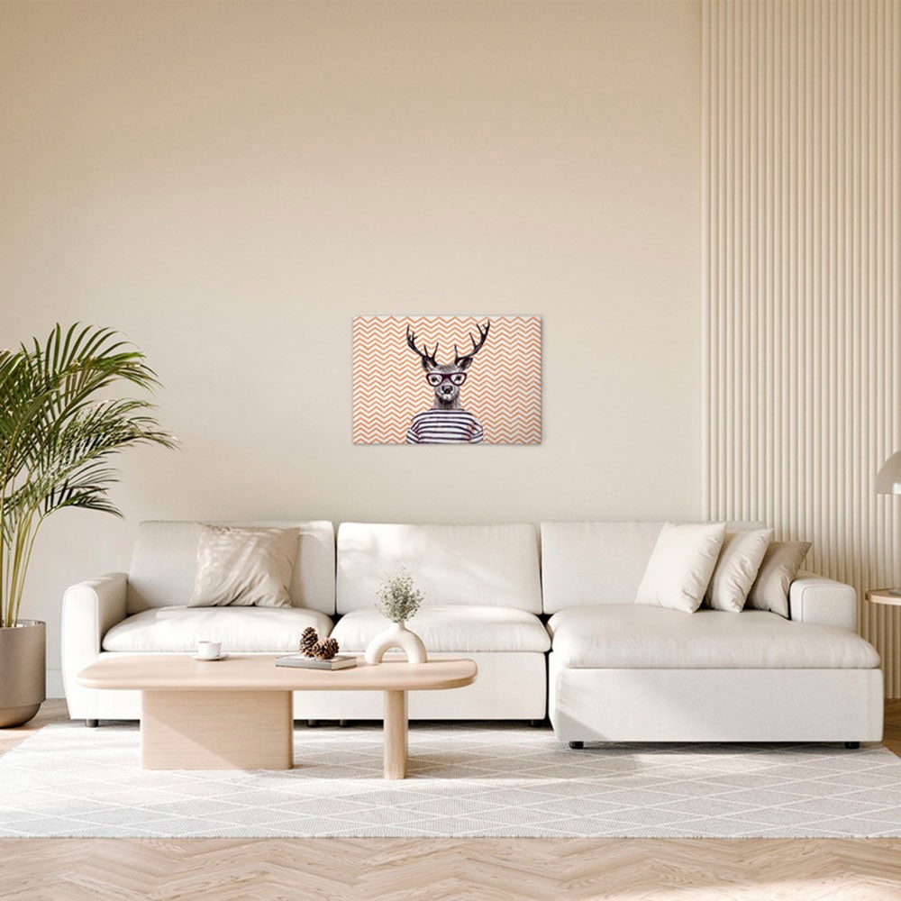 A.S. Création Leinwandbild "Modern Deer 2 - Wandbild Braun Orange Keilrahme günstig online kaufen