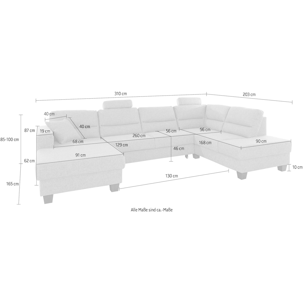 TRENDMANUFAKTUR Wohnlandschaft »Chamber, U-Form«