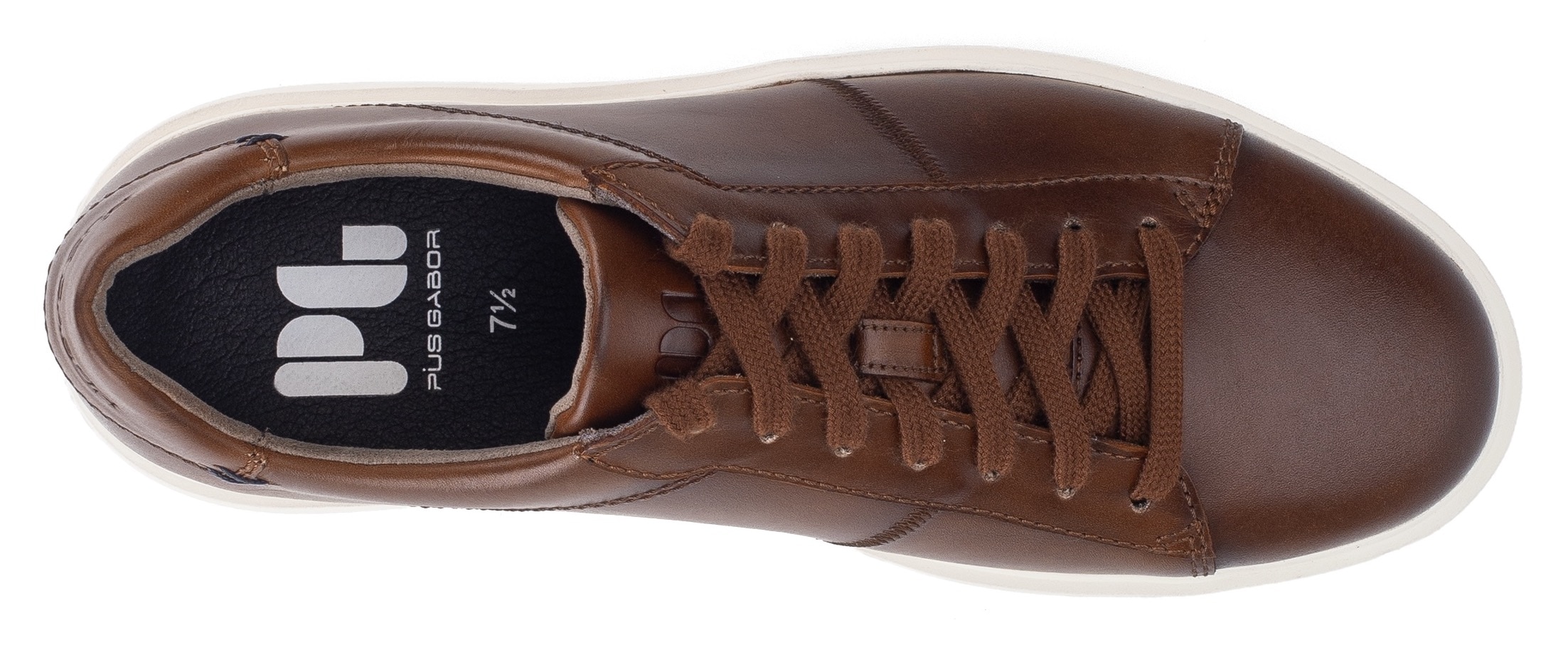 Pius Gabor Sneaker, Freizeitschuh, Halbschuh, Schnürschuh, Ziernähte, G-Weite