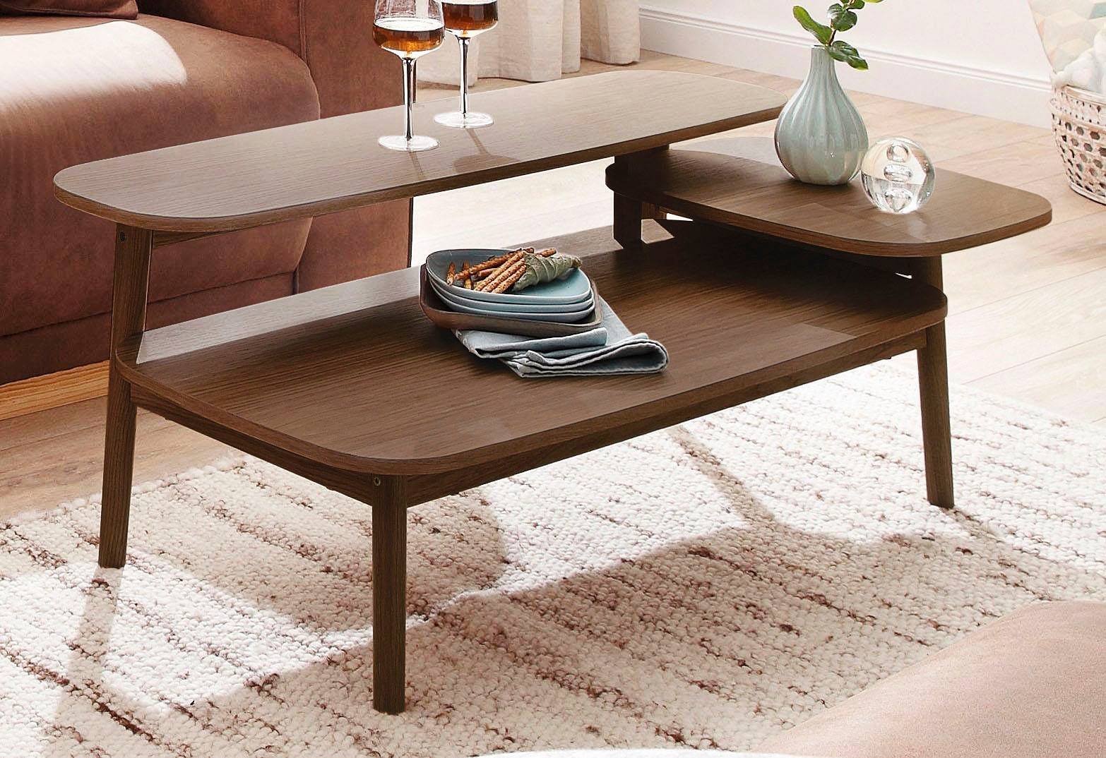 Woodman Couchtisch "Veera", mit 3 verschiedenen Ebenen, FSC-zertifiziert günstig online kaufen