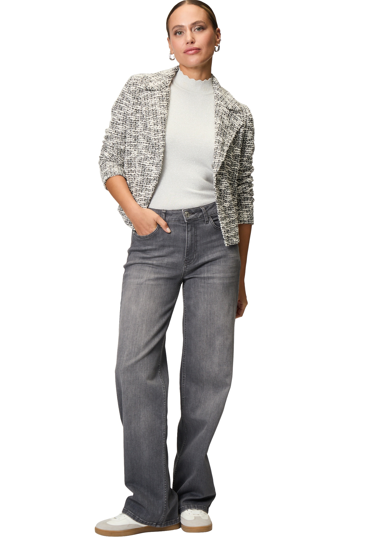 Zero Jackenblazer »zero Blazer Bouclè mit Reverskragen«, Plain/ohne Details