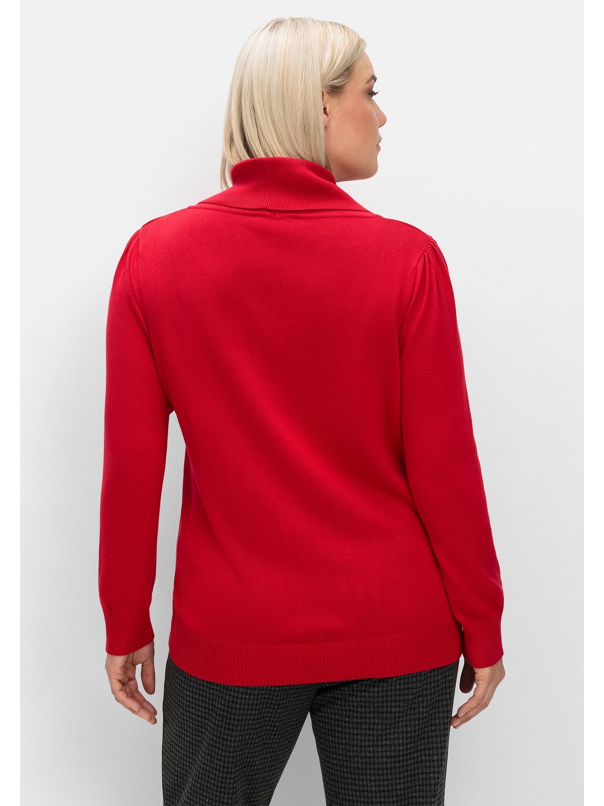 Sheego Strickpullover "Große Größen", mit weitem Wasserfall-Rollkragen günstig online kaufen