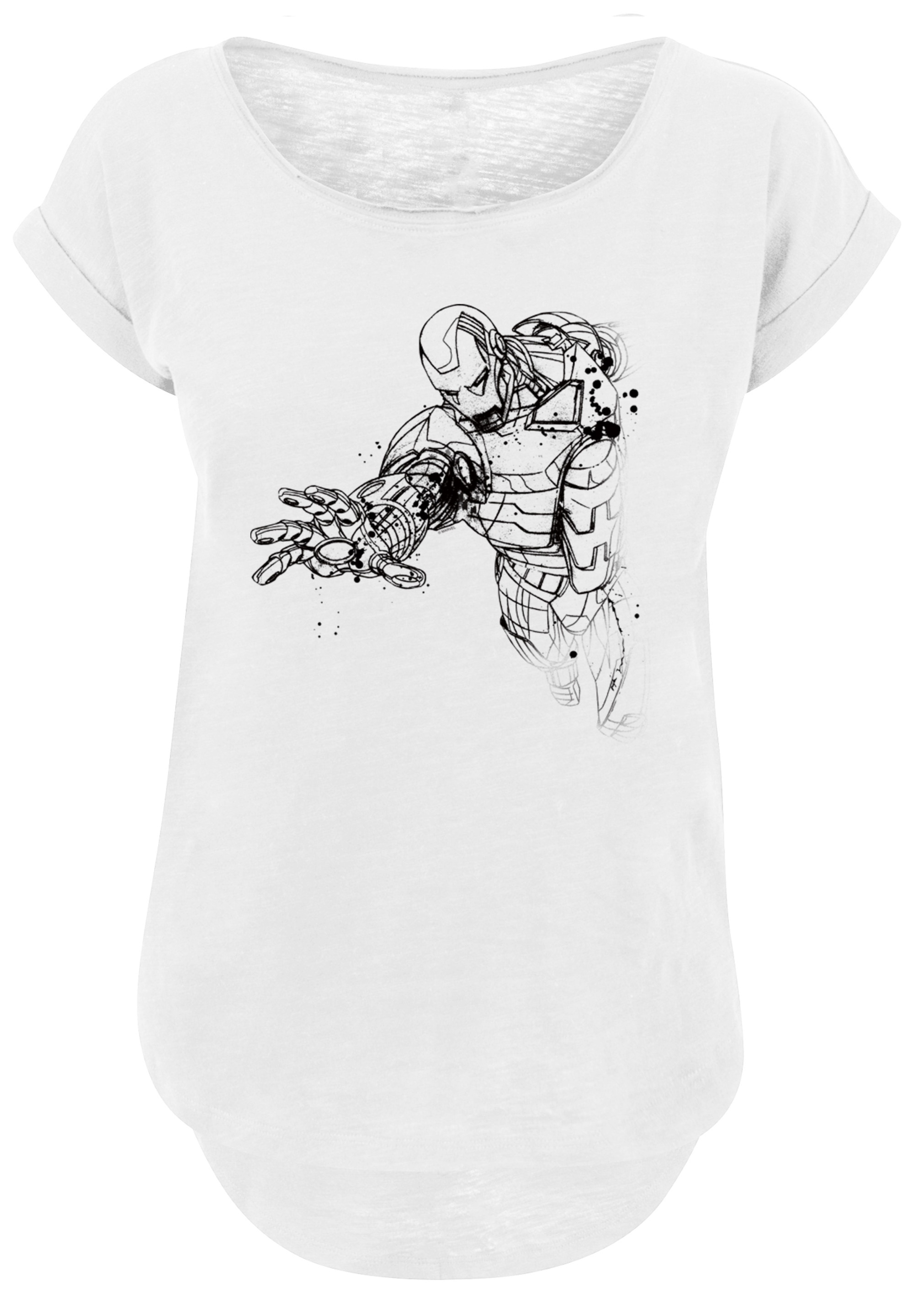 F4NT4STIC T-Shirt »Marvel Superhelden Avengers Iron Man«, Damen,Premium Merch,Lang,Longshirt,Logo Print