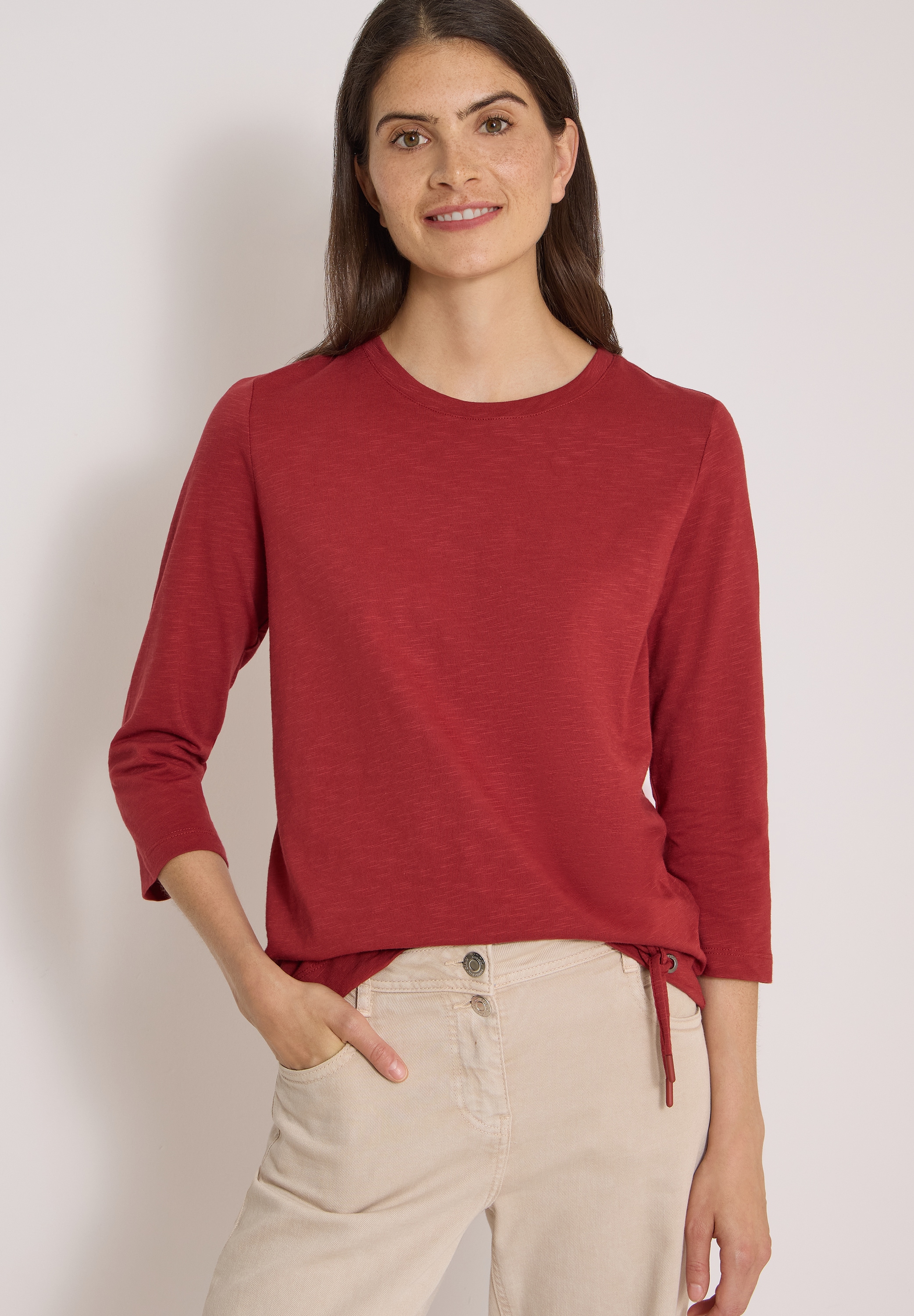 Cecil 3/4-Arm-Shirt in Unifarbe