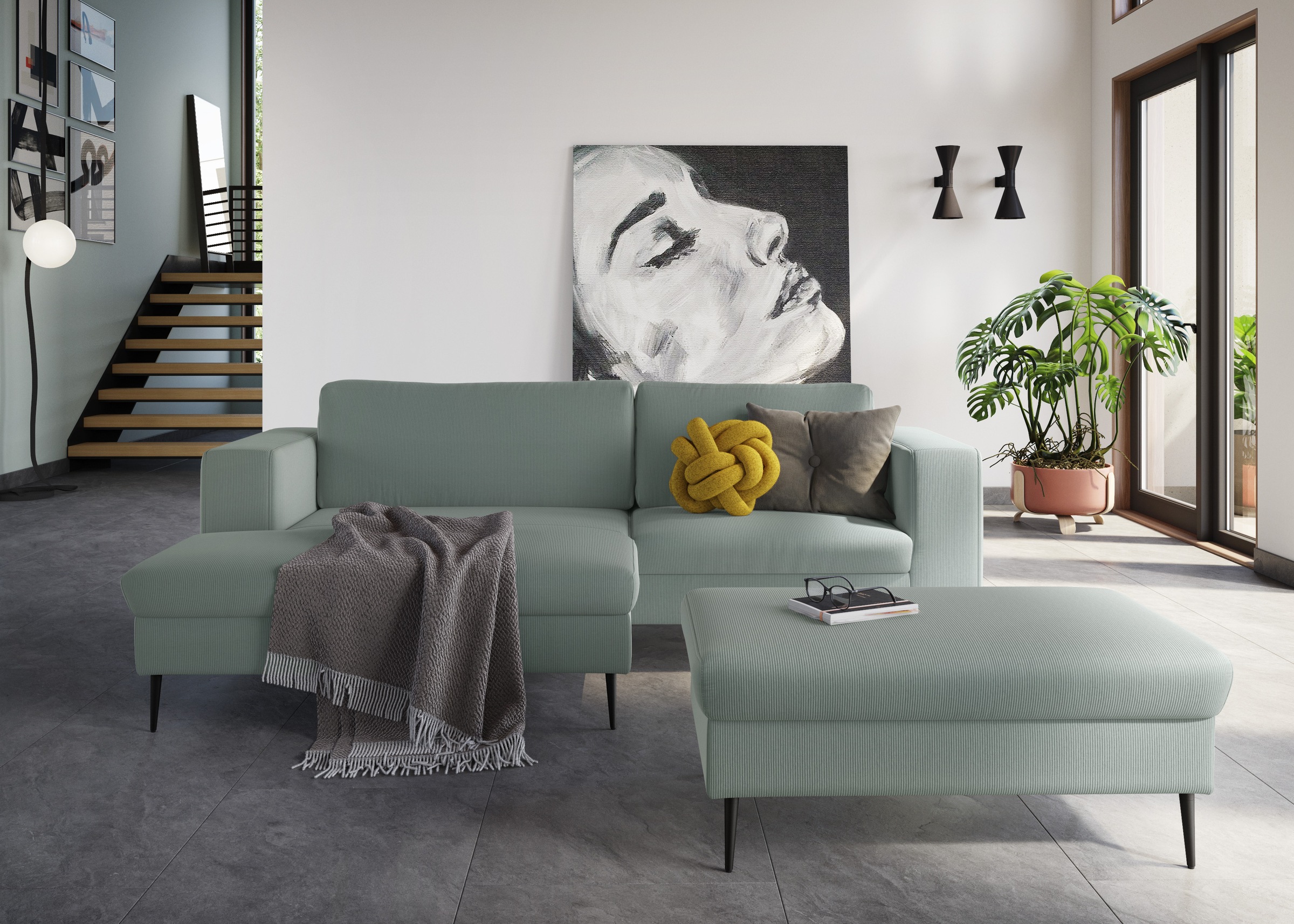 DOMO collection Sitzhocker »Modica«, passend zur Serie, auch in Cord