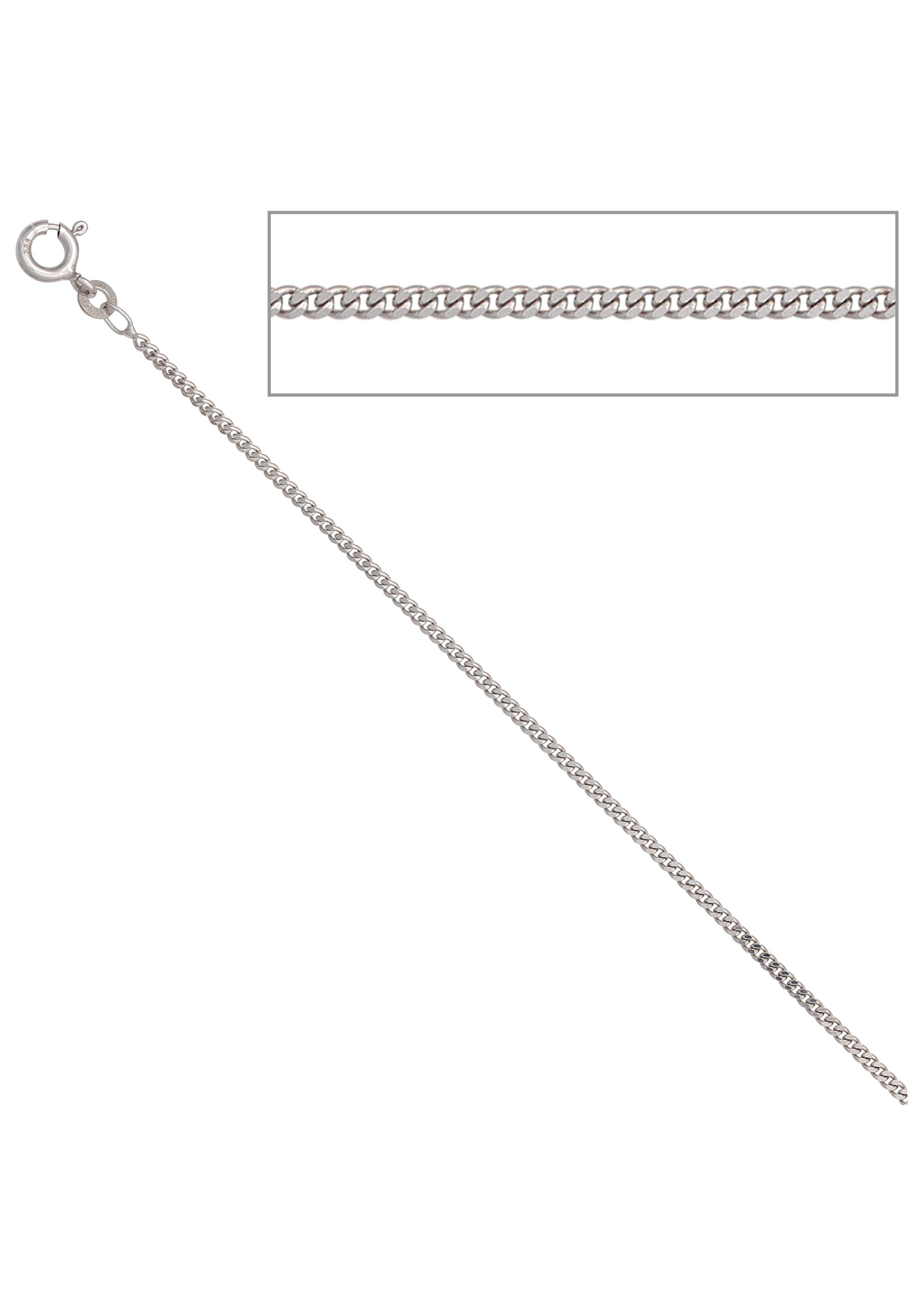 JOBO Goldkette Panzerkette 333 Weißgold 38 cm 1,7 mm