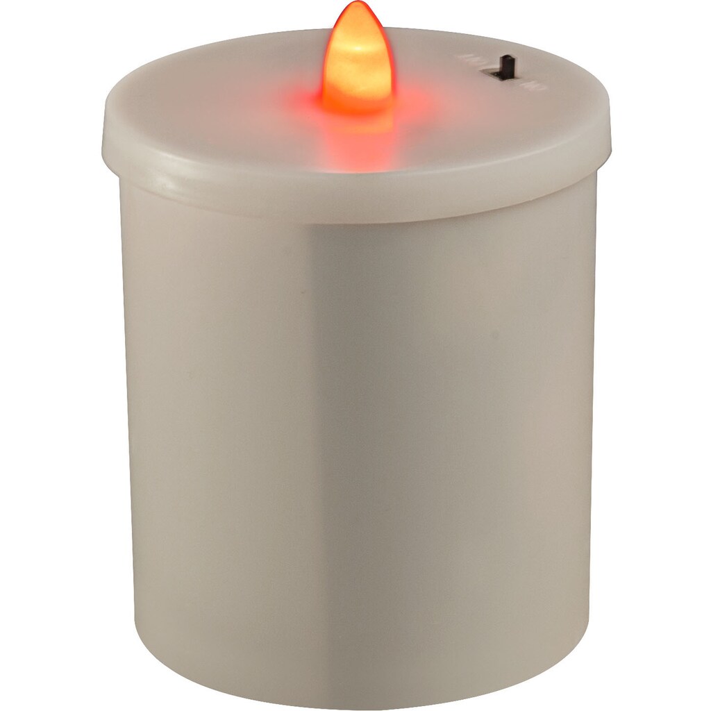 HEITRONIC Dekolicht »4er Set LED-Grablicht mit Batteriebetrieb, rot, mit 8-Stunden-Timer«, 1 flammig-flammig