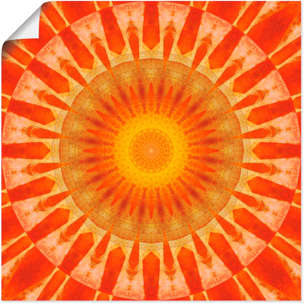 Artland Wandbild »Mandala Sonnenuntergang«, klassische Fantasie, (1 St.)