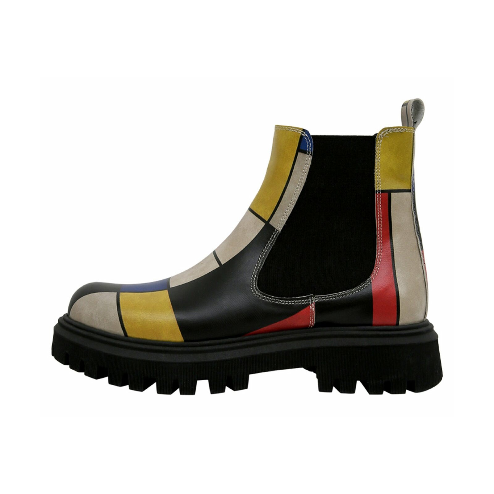 DOGO Chelseaboots "Aura Boots Piet Mondrian - Composition Damen Stiefelette günstig online kaufen