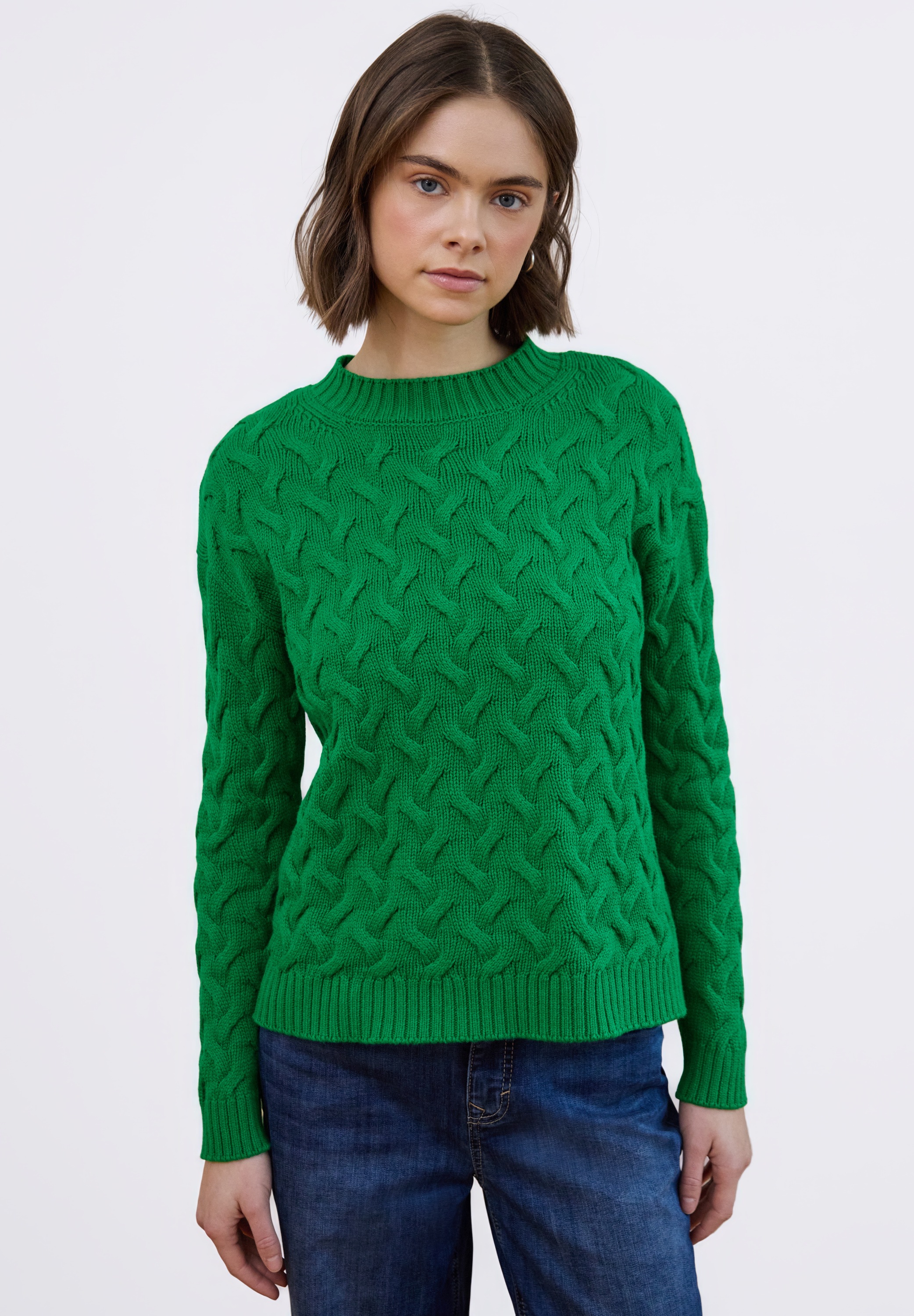 STREET ONE STUDIO Stehkragenpullover im soften Baumwoll-Mix