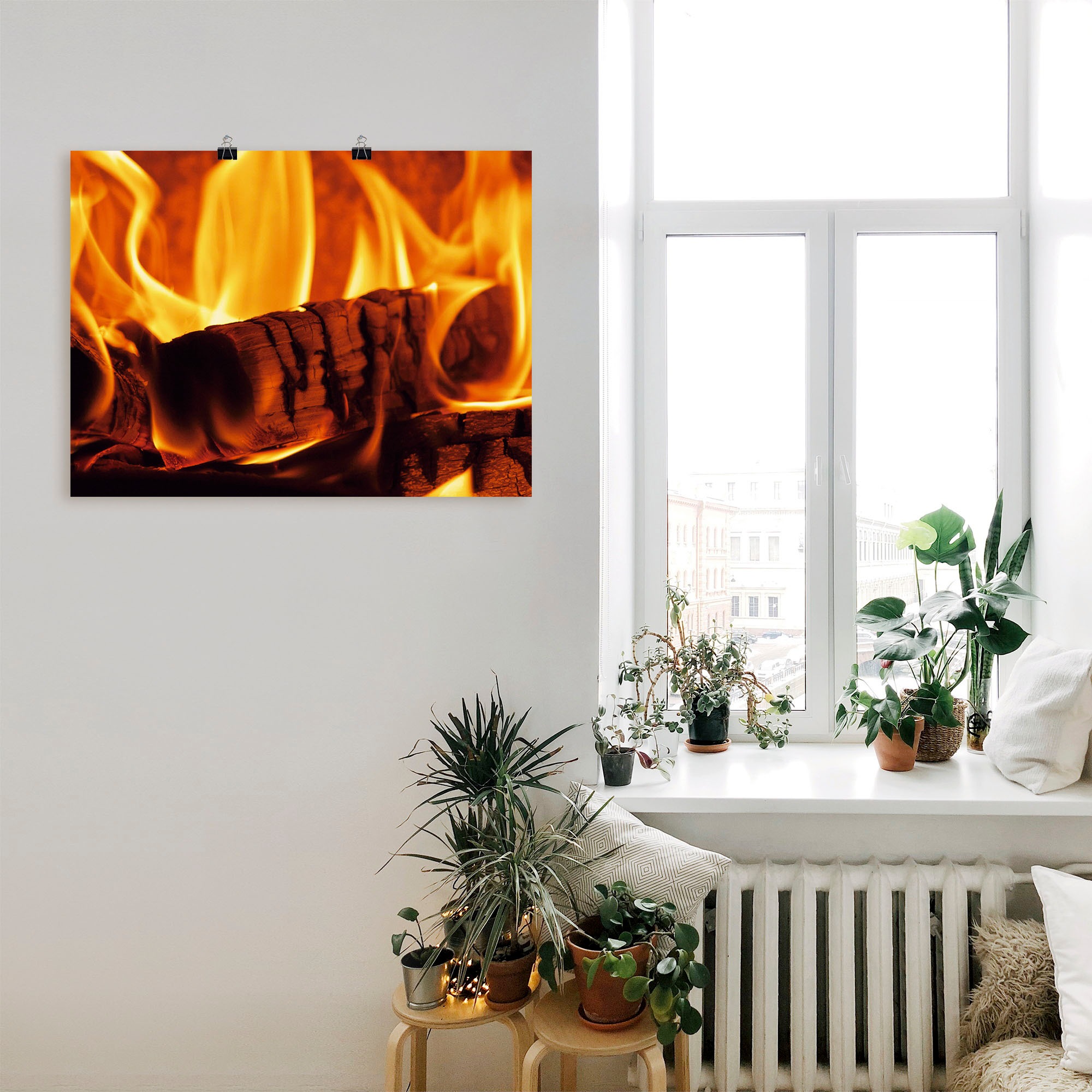 Artland Wandbild "Kaminfeuer 3" Arrangements 1 Stk. tlg. ohne Rahmen günstig online kaufen