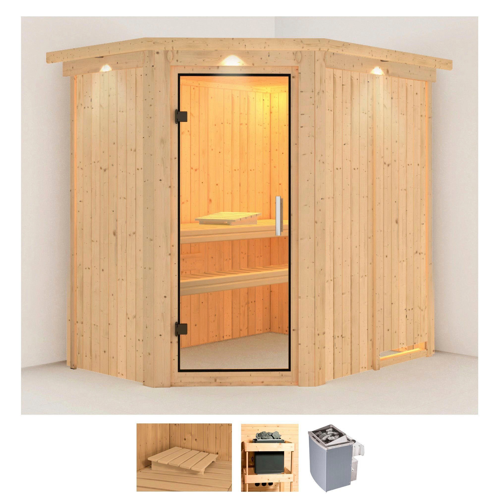 Karibu Pirtis »Clara« (Set) 9 KW-Ofen su inte...