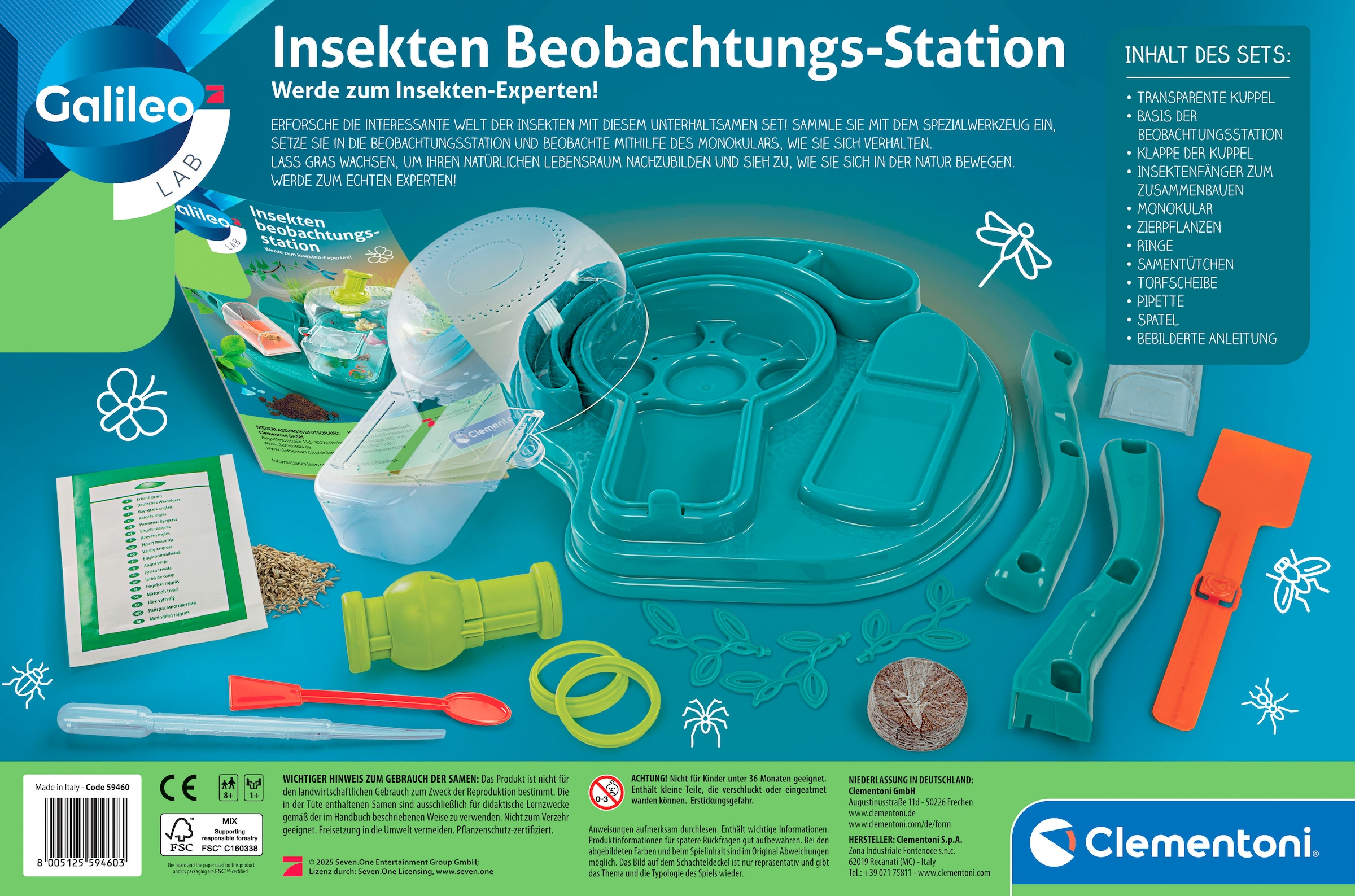 Clementoni® Experimentierkasten »Galileo Lab, Insekten Beobachtungs-Station«