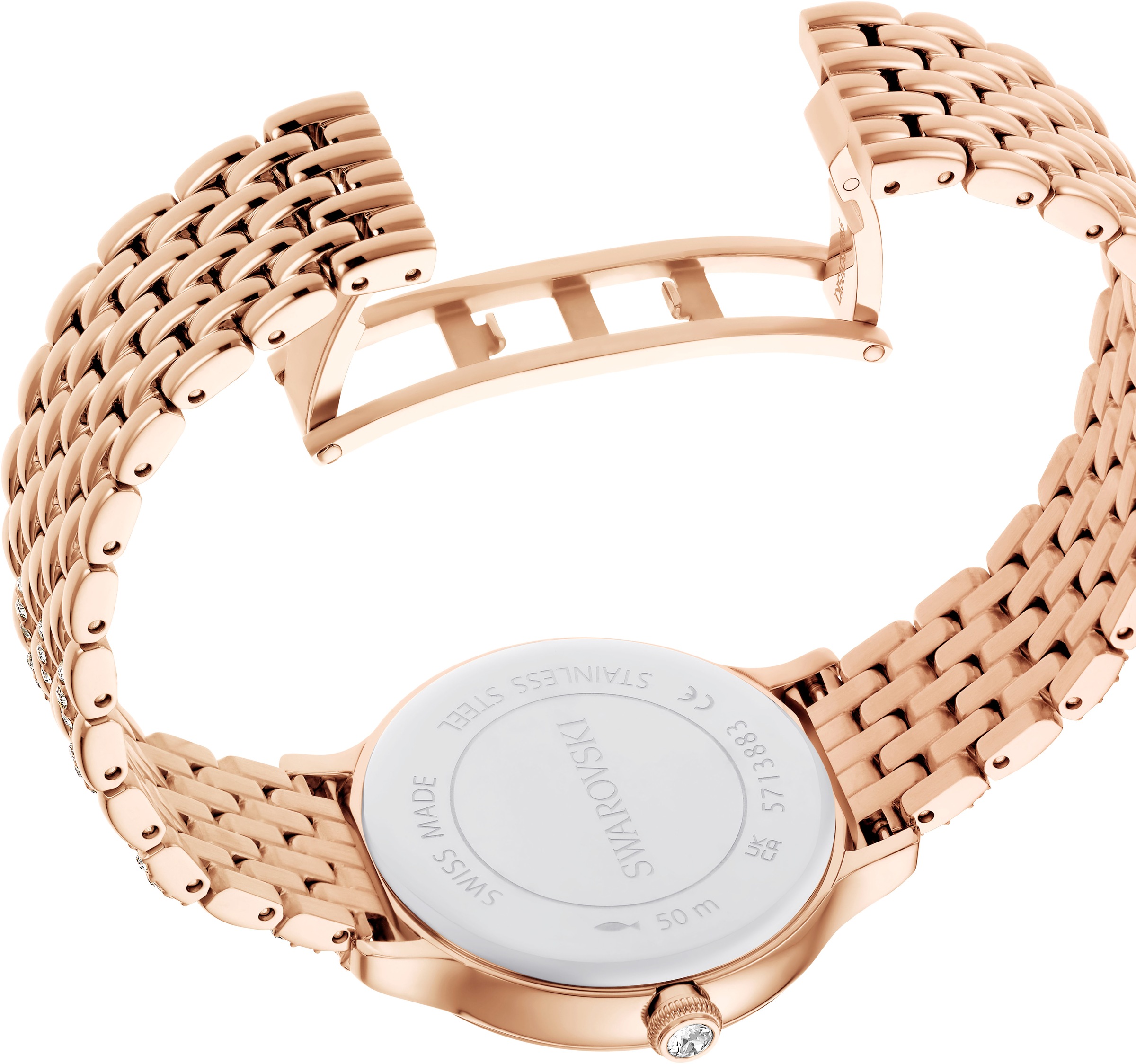 Swarovski Quarzuhr »IMBER«, Armbanduhr, Damenuhr, Swiss Made, Edelstahlarmband, analog