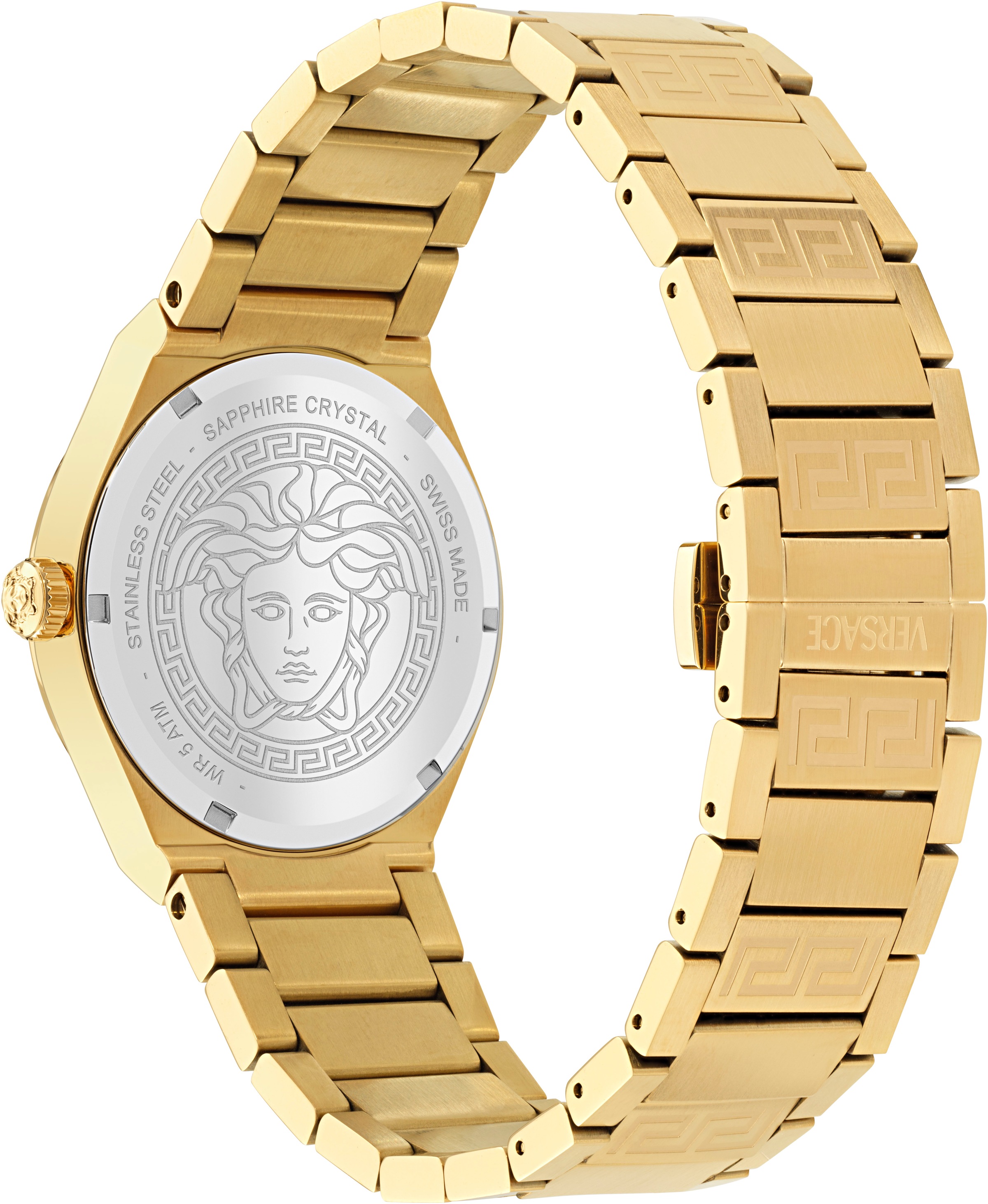 Versace Quarzuhr »V-AURIA«, Armbanduhr, Herrenuhr, Swiss Made, Edelstahlarmband, analog, Datum