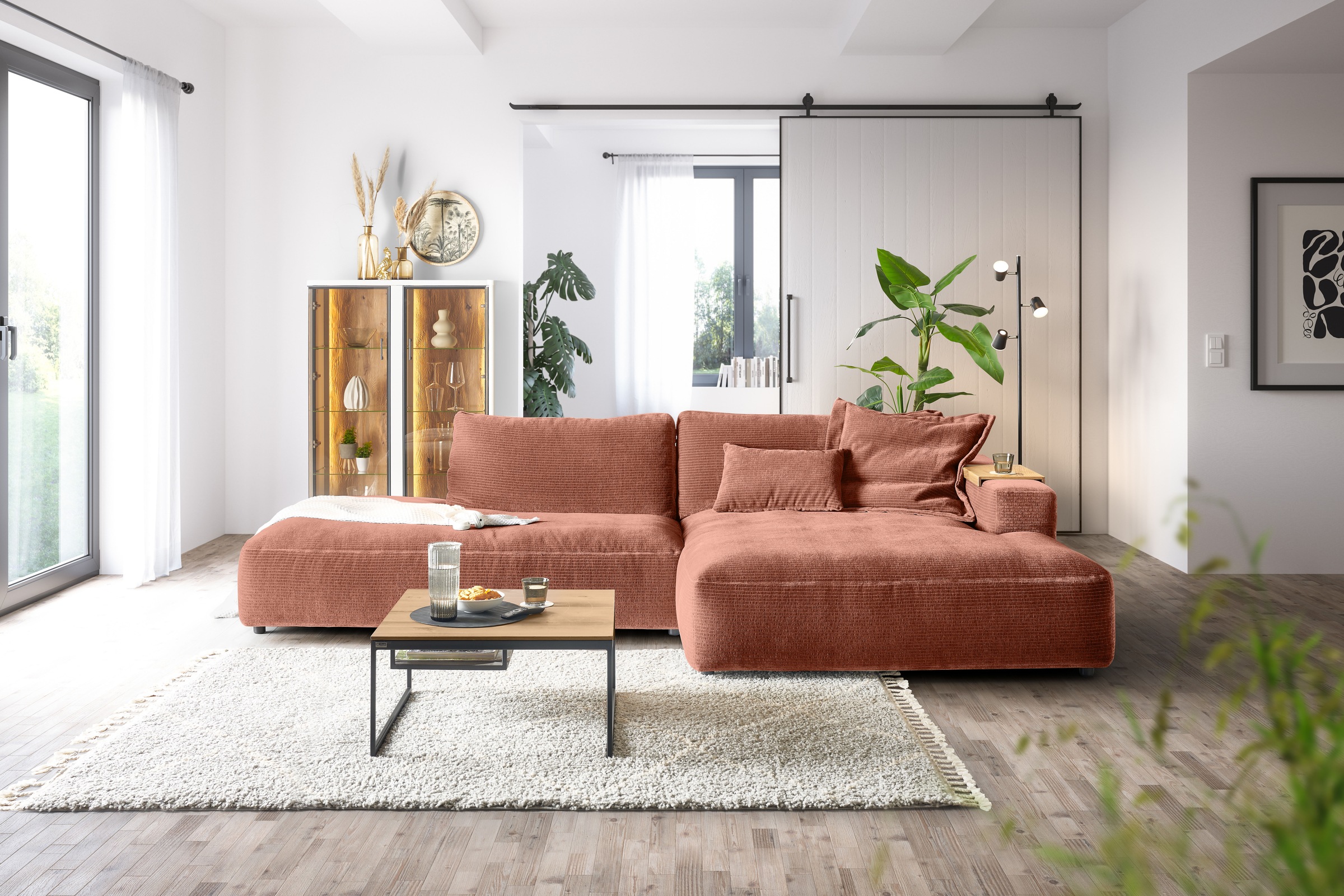Musterring Ecksofa "Lucia modern und bequem, Breite 330cm, L-Form" verschiedene Farben, großer Longchair mit Armlehne, B330 x T190 cm