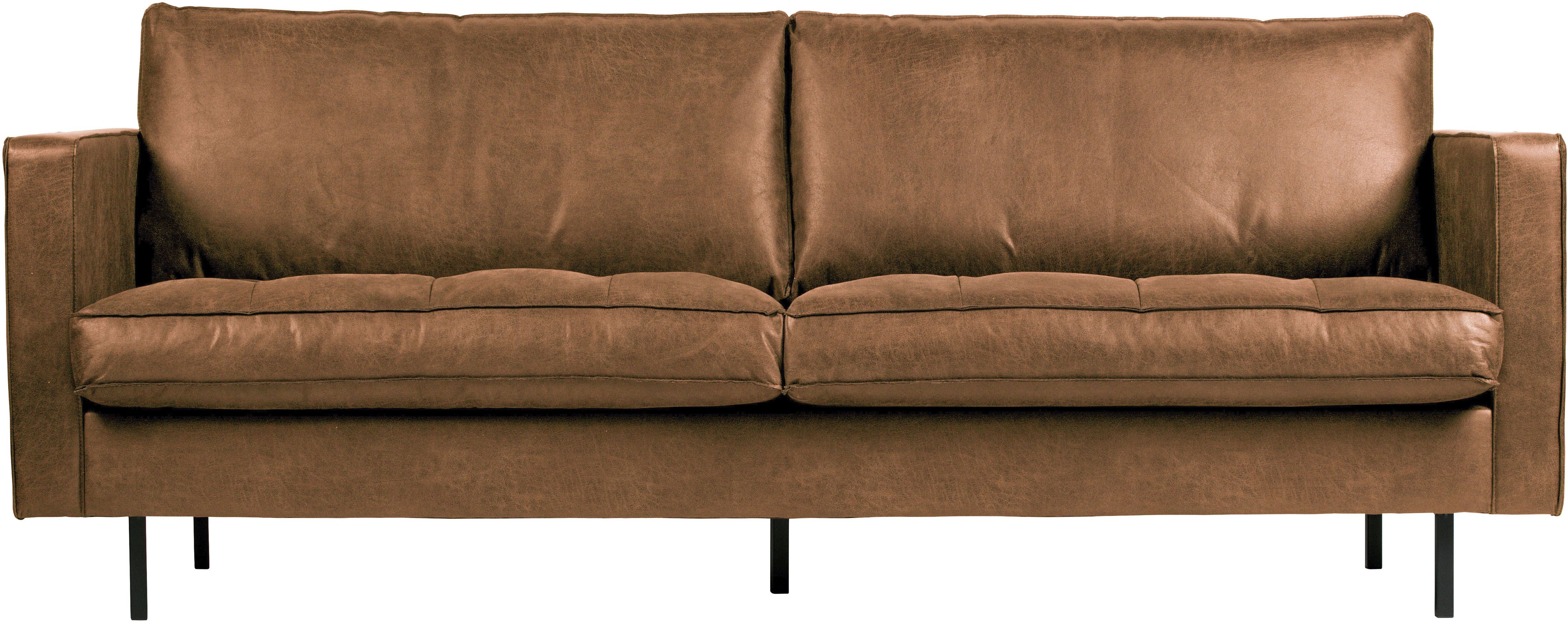 WOOOD 2,5-Sitzer "Rodeo Classic Recycling-Lederfaser-Verbundstoff H 83 x B 230 x T 88 cm" Tragkraft 200 kg, Metallbeine, pleigleicht, Gute Verschleißfestigkeit