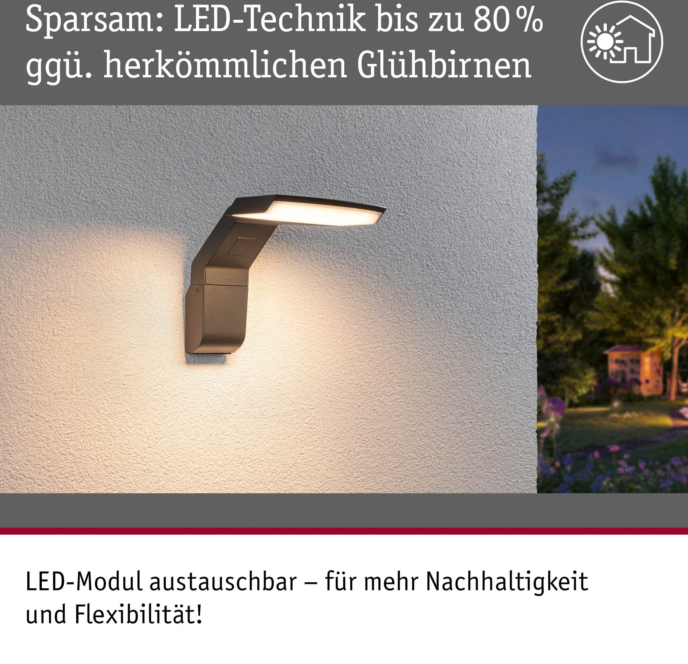 Paulmann flammig-flammig, BAUR LED | - 2.200 230V 1 Außen-Wandleuchte insektenfreundlich seewasserresistent »Zenera 3.000 K«, und anthrazit