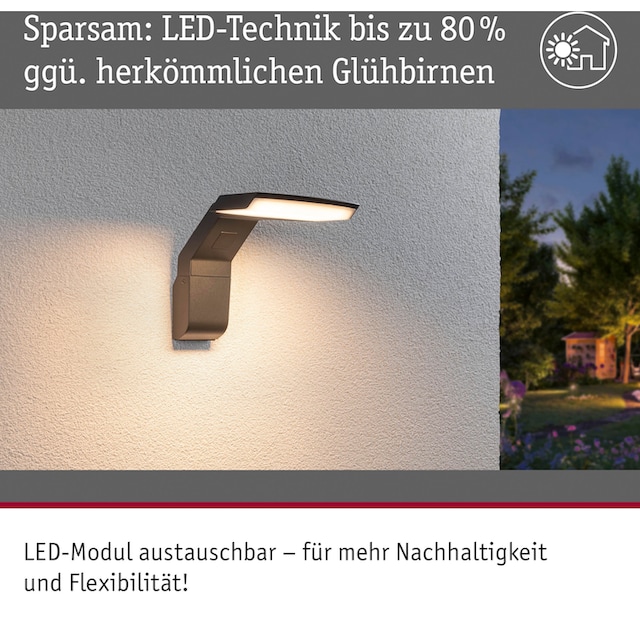 Paulmann LED Außen-Wandleuchte »Zenera 230V anthrazit 2.200 - 3.000 K«, 1  flammig-flammig, insektenfreundlich und seewasserresistent | BAUR