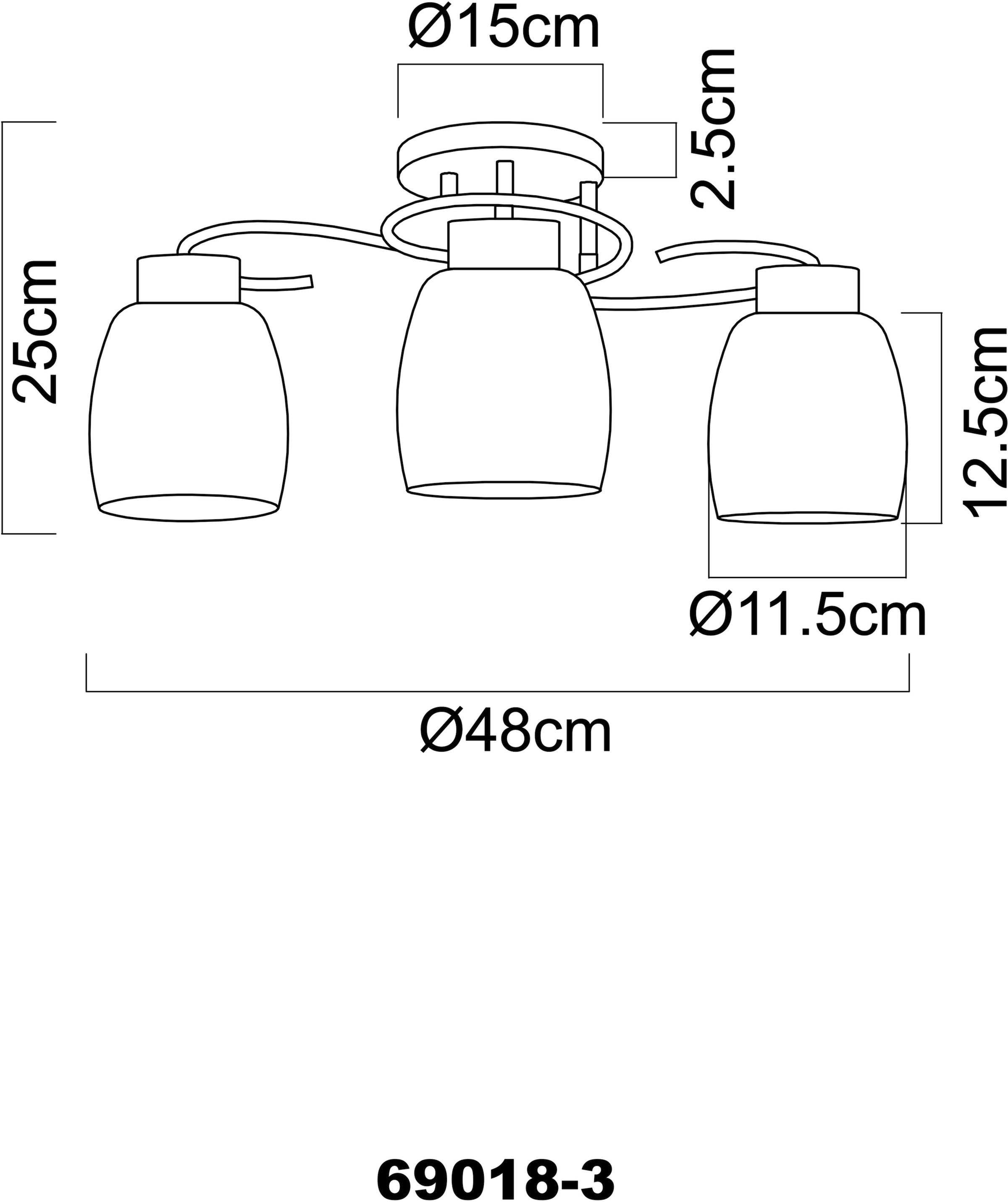 GLOBO LIGHTING Deckenleuchte »PESSOA IV«, Leuchtmittel E27 | ohne Leuchtmittel, Deckenlampe/Glas opal/ ø: 480mm/Wohnzimmer/Flur