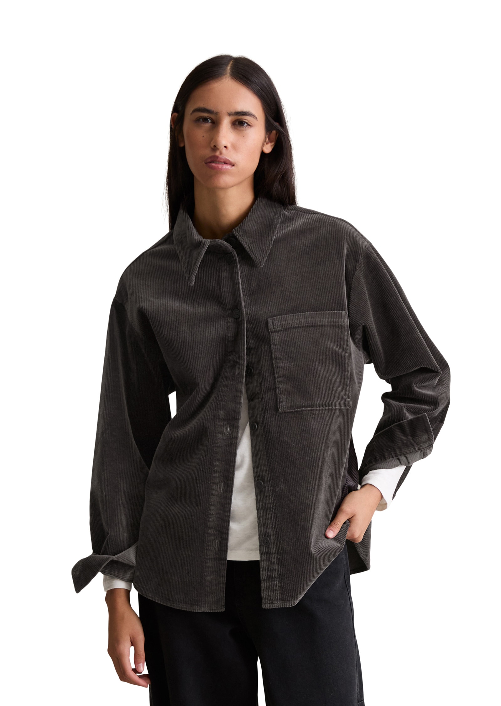 Marc OPolo DENIM Langarmbluse "aus mittelschwerem Cord-Stretch" günstig online kaufen