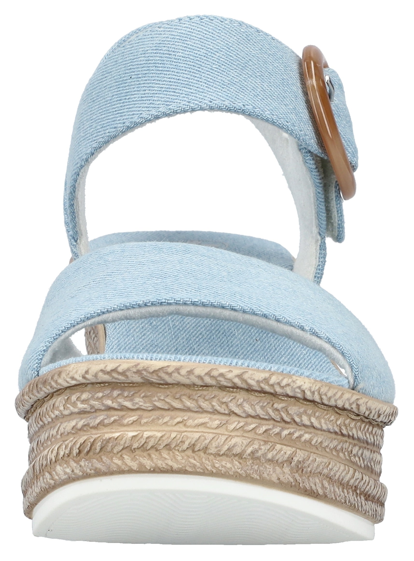 Rieker Keilsandalette, Sommerschuh, Plateausandale, Urlaubschuh mit Klettverschluss