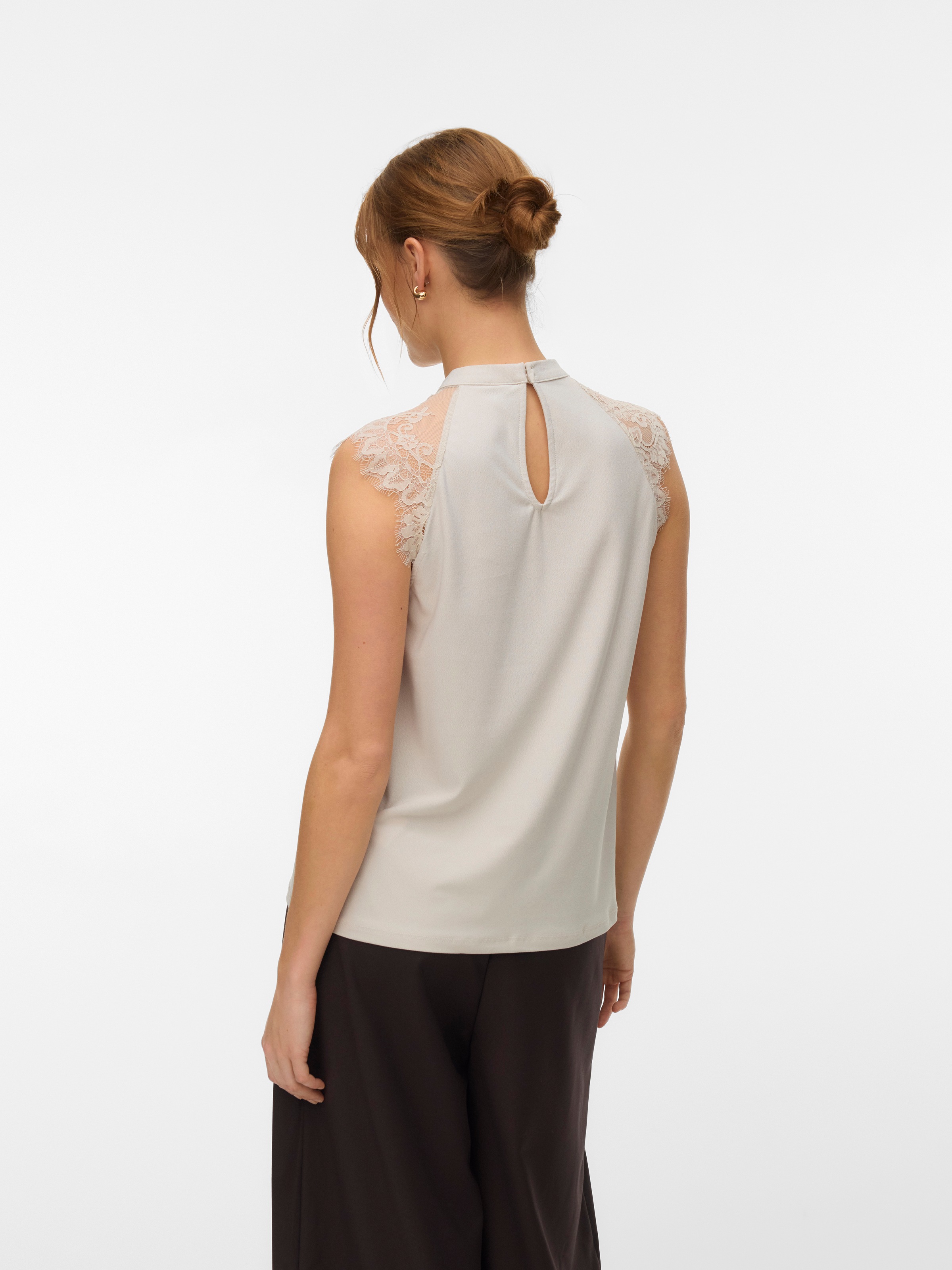 Vero Moda Spitzentop "VMMILLA SL LACE TEE" Materialmix, regular fit günstig online kaufen
