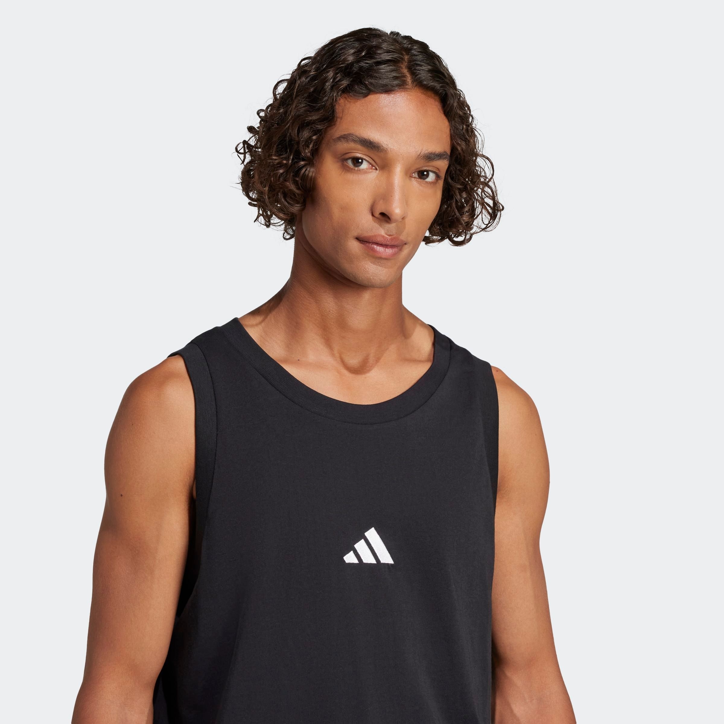 Thumbnail - adidas Sportswear Tanktop "ESSENTIALS SMALL LOGO" ohne Verschluss, aus Baumwolle, mit Rundhalsausschnitt